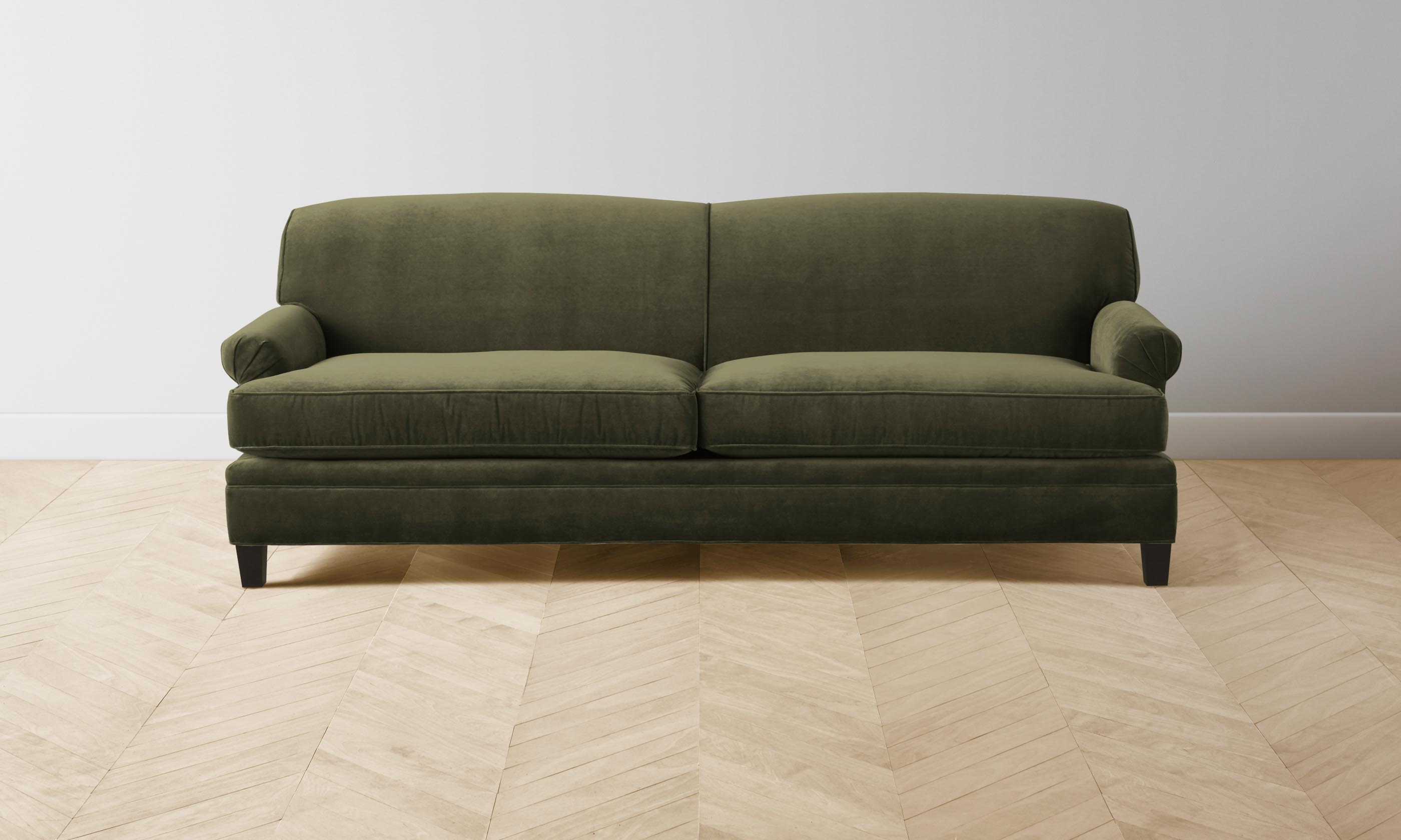 Carmine Sofa - Luxurious Performance Velvet Upholstery in Olive Green | Perfect for Living Room, Lounge & Modern Home Decor
