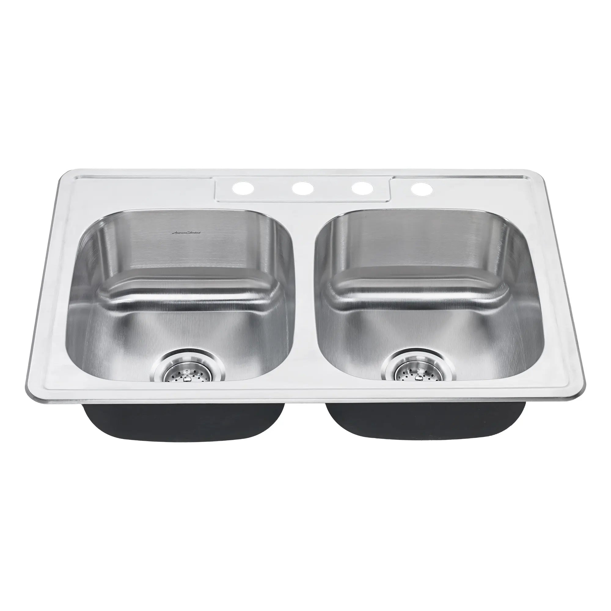 33 x 22 Inch Stainless Steel 3 Hole Topmount Double Bowl Kitchen Sink with Single Control Faucet - Durable & Stylish for Modern Kitchens - Perfect for Cooking, Cleaning & Entertaining