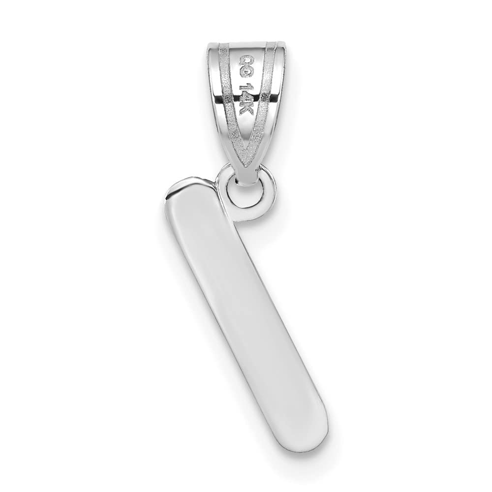 14K White Gold Polished Bubble Letter 
