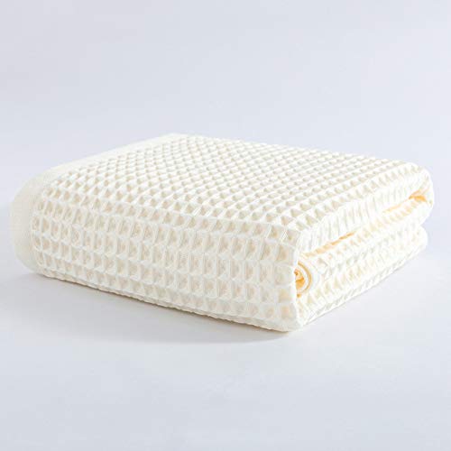 Premium Waffle Bath Towel Set - Ultra Soft & Highly Absorbent - 4-Piece Bathroom Towels for Adults & Kids (34x70cm, Yellow) - Perfect for Spa, Beach, Gym & Home Use