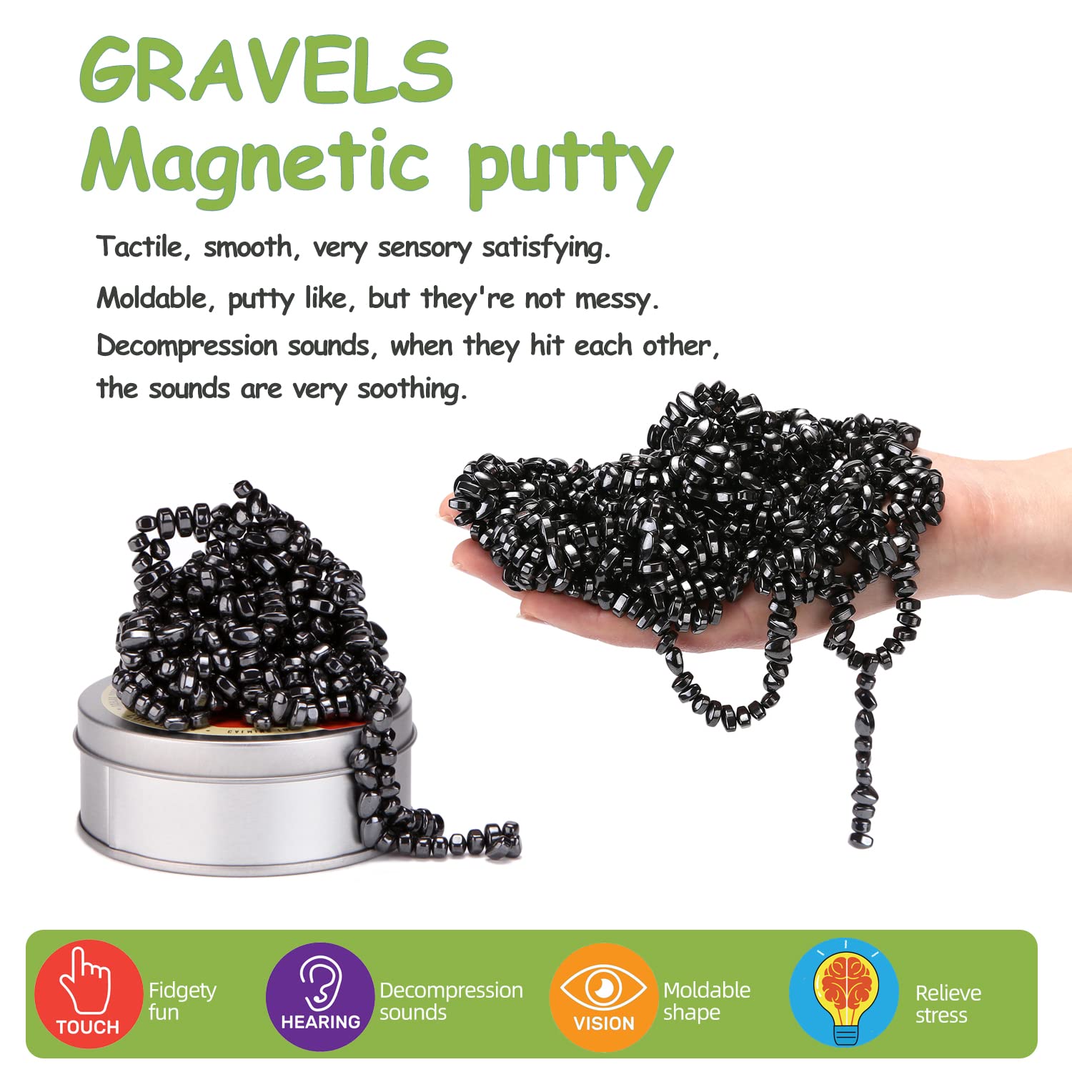 1000pcs Magnetic Balls Fidget Toys for Adults - Stress Relief Desk Toys, Ferrite Magnet Putty for Office & Home Use | Perfect for Anxiety Relief, Focus & Creativity