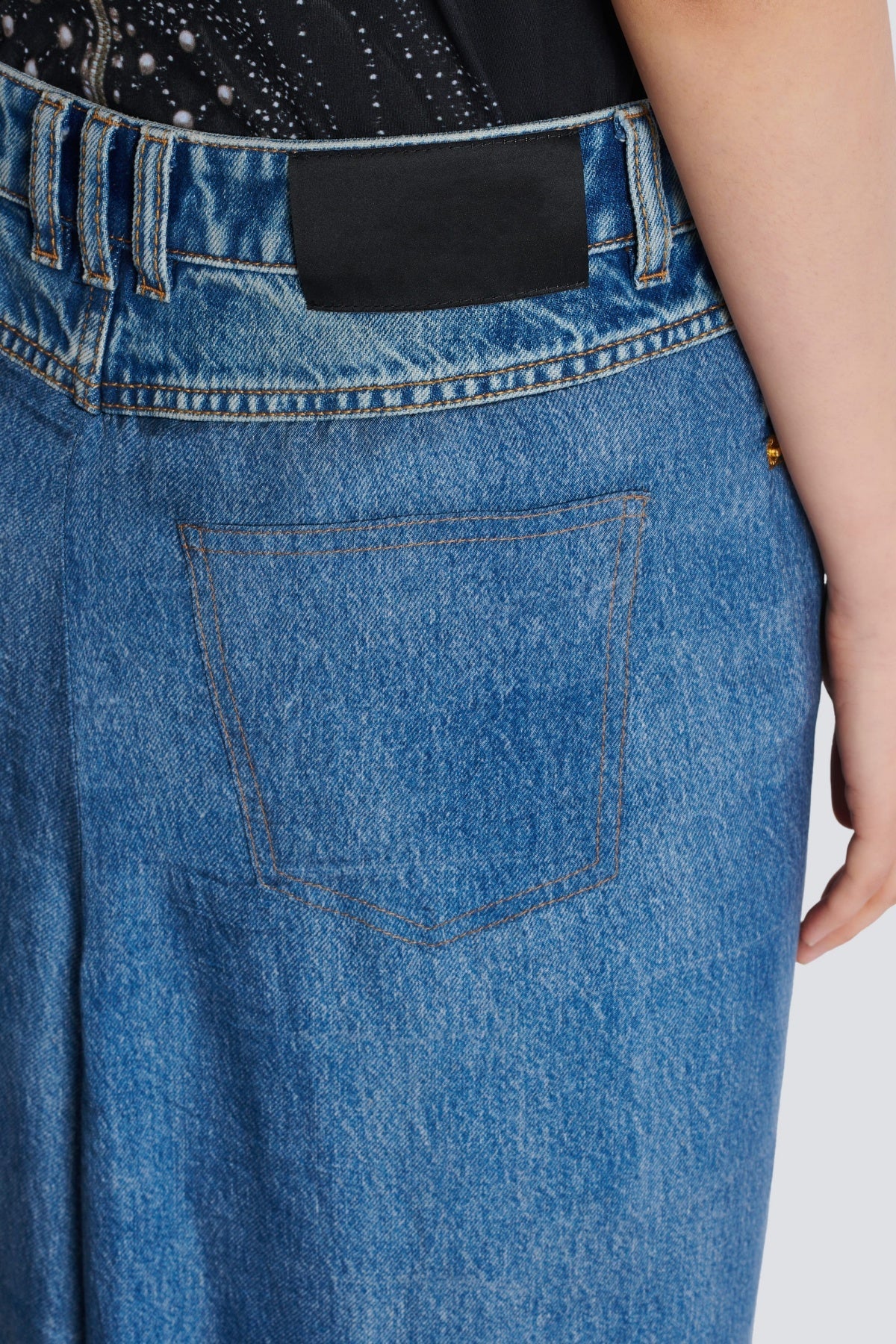Austyn High Waist Jeans with Stylish Draped Skirt for Women - Perfect for Casual Outings, Office Wear & Date Nights