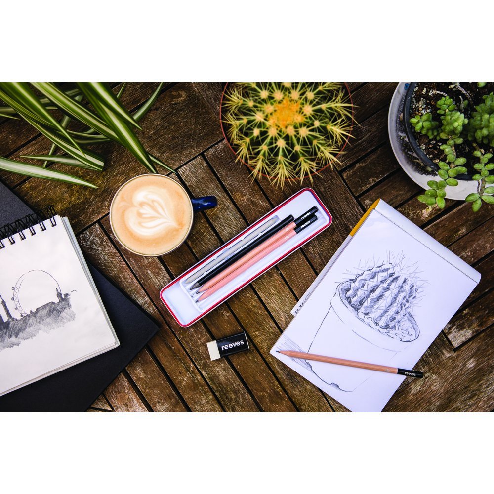 Reeves 8490930 Hardcover A5 Sketch Book - White - Perfect for Artists, Students & Sketching on the Go