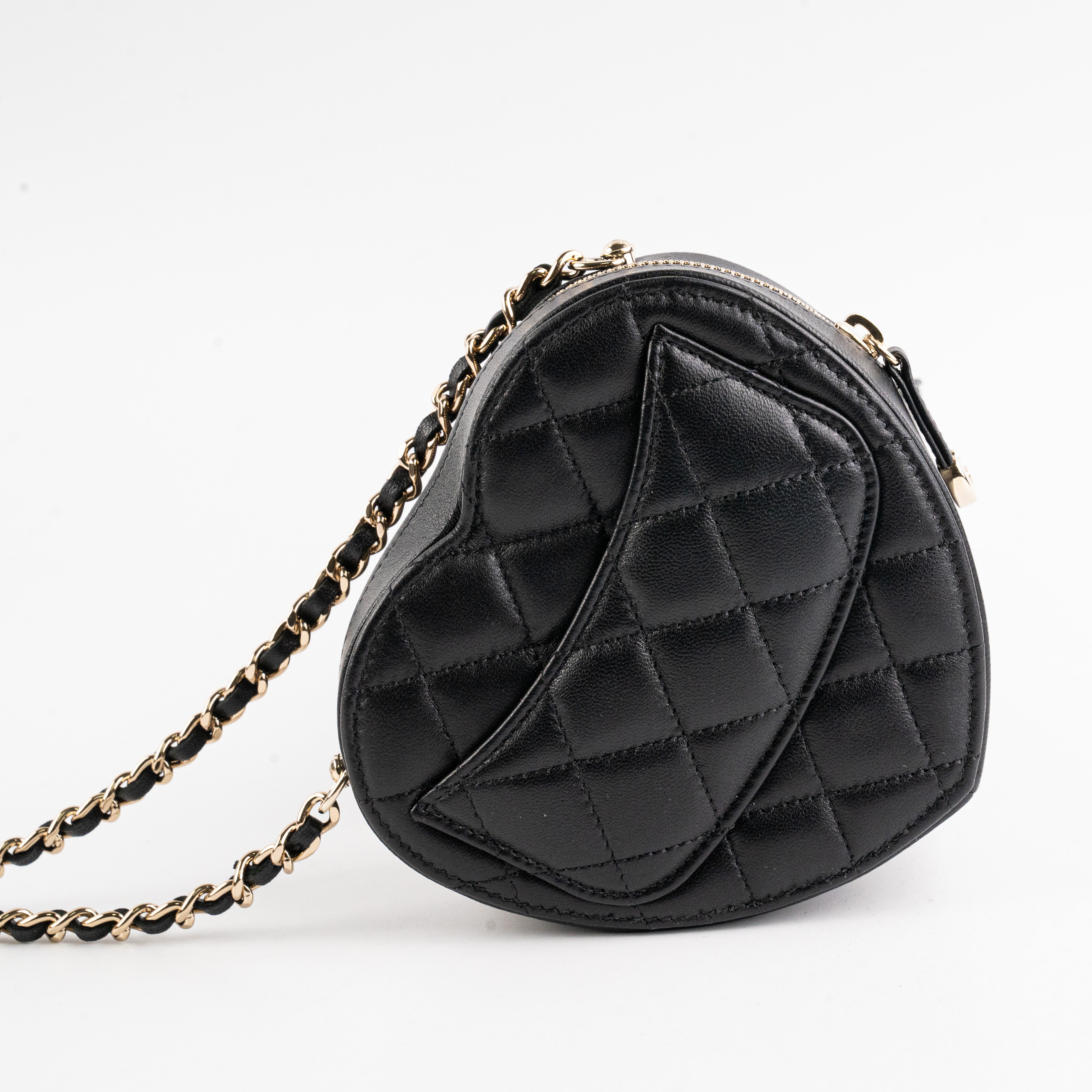 Chanel Mini Heart Bag Black - Elegant Crossbody Purse for Women | Perfect for Date Night, Parties & Special Occasions