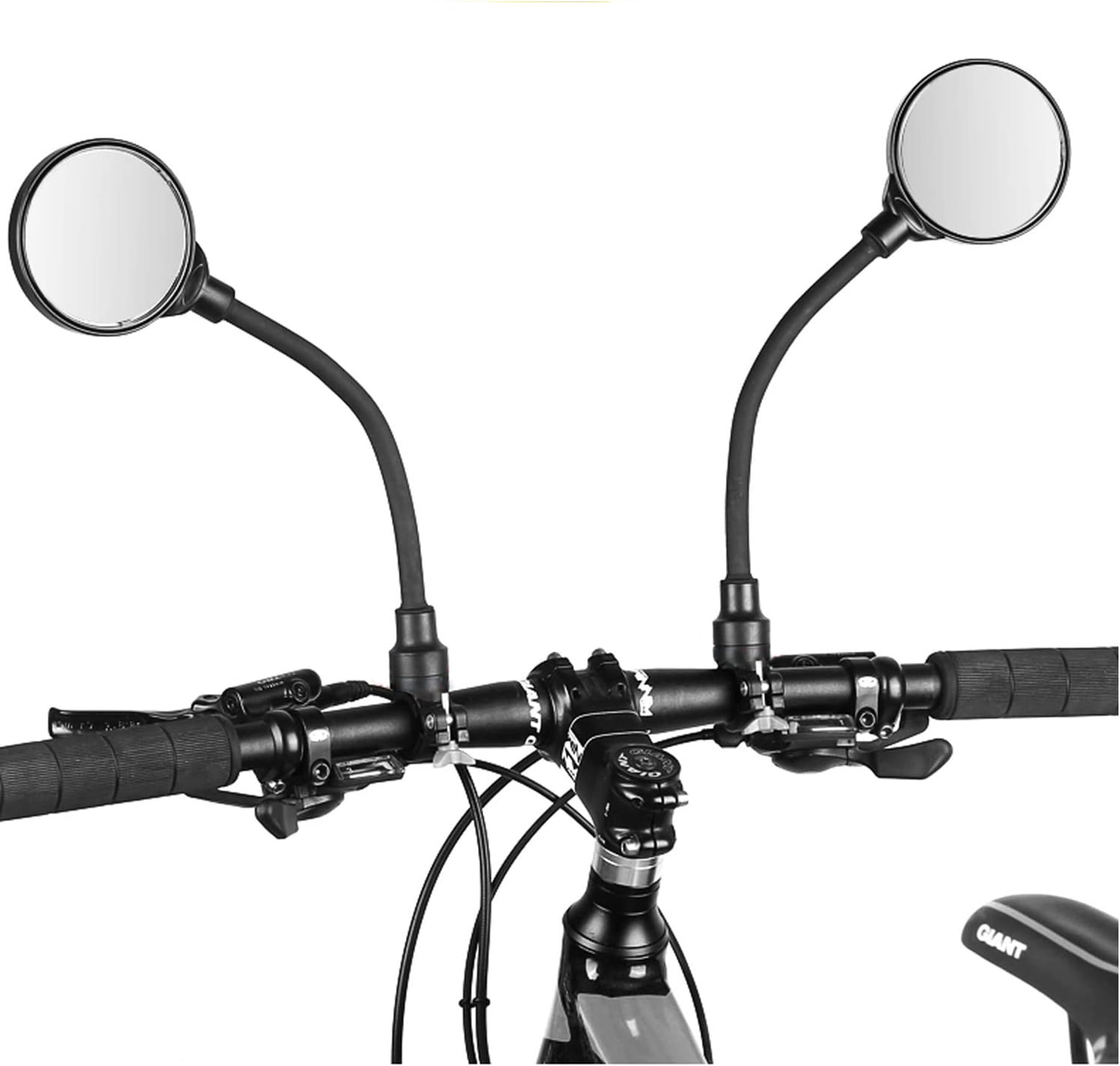Adjustable Bike Mirror - 2PC Black Handlebar Rear View Mirrors for Mountain, Road & Electric Bicycles | Enhanced Safety for Cycling Commuting & Outdoor Adventures