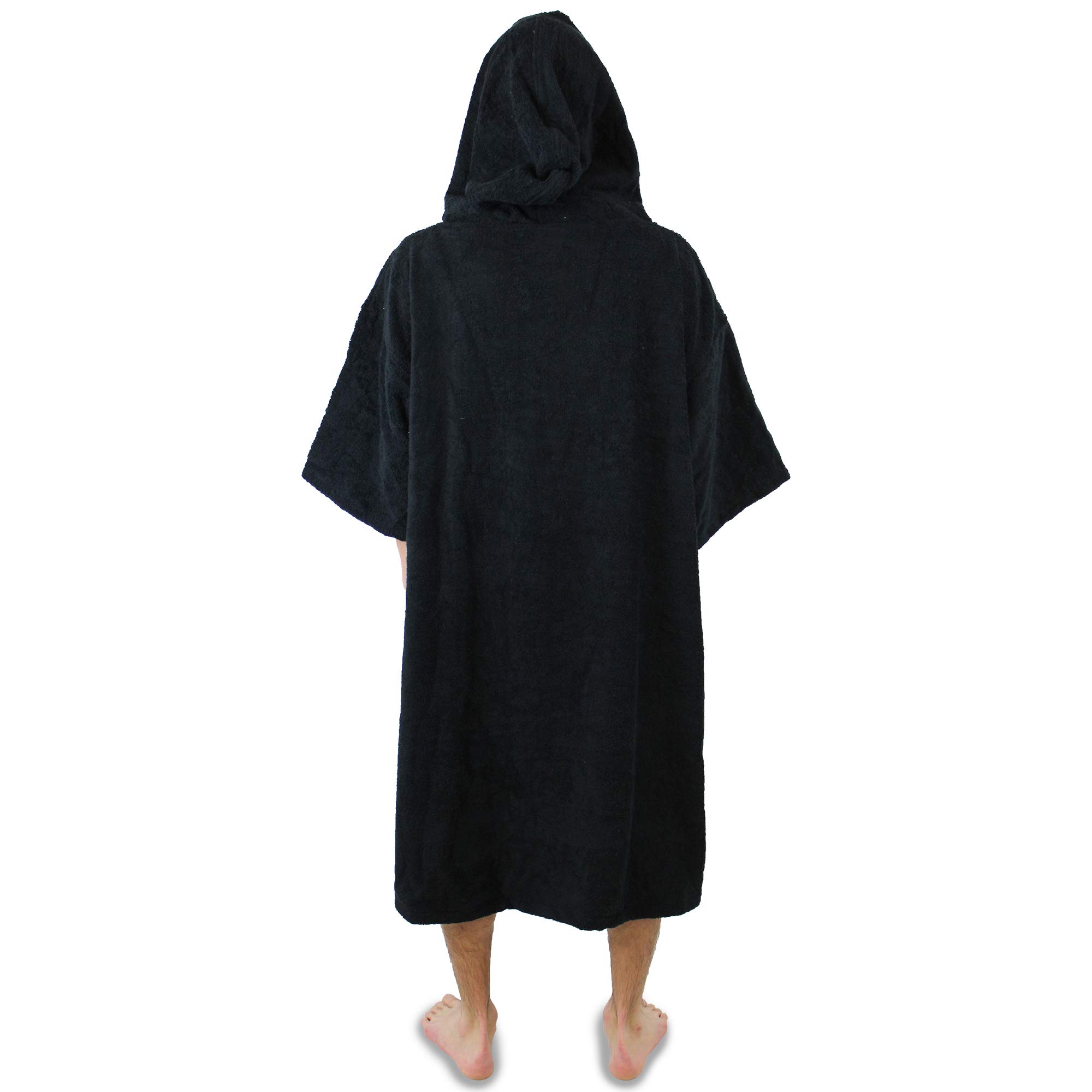 Premium Surf Poncho Changing Robe with Hood - Thick Cotton Wetsuit Changing Towel for Men & Women | Quick-Dry Beach Cover Up, Post-Surf Change Robe, Outdoor Swimming Protection (Black) - Perfect for Surfing, Swimming, Beach Days & Water Sports