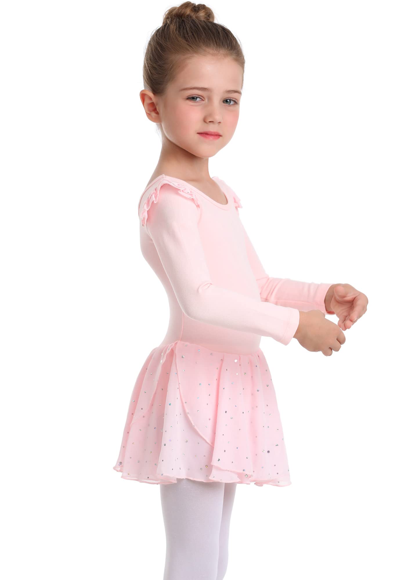 Toddler Girls Ballet Leotard with Skirt - Short Sleeve Dance Outfit for Ballerina Class & Performance | MDNMD