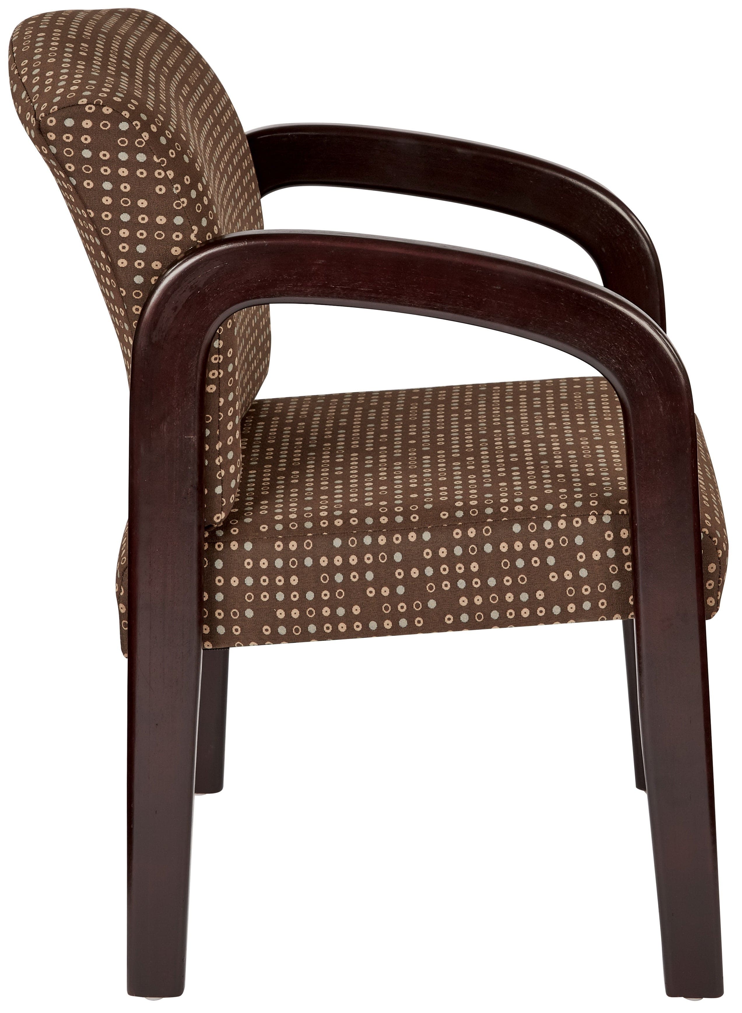 Premium Mahogany Finish Wood Visitor Chair [WD383] - Elegant Office Seating for Guests & Reception Areas