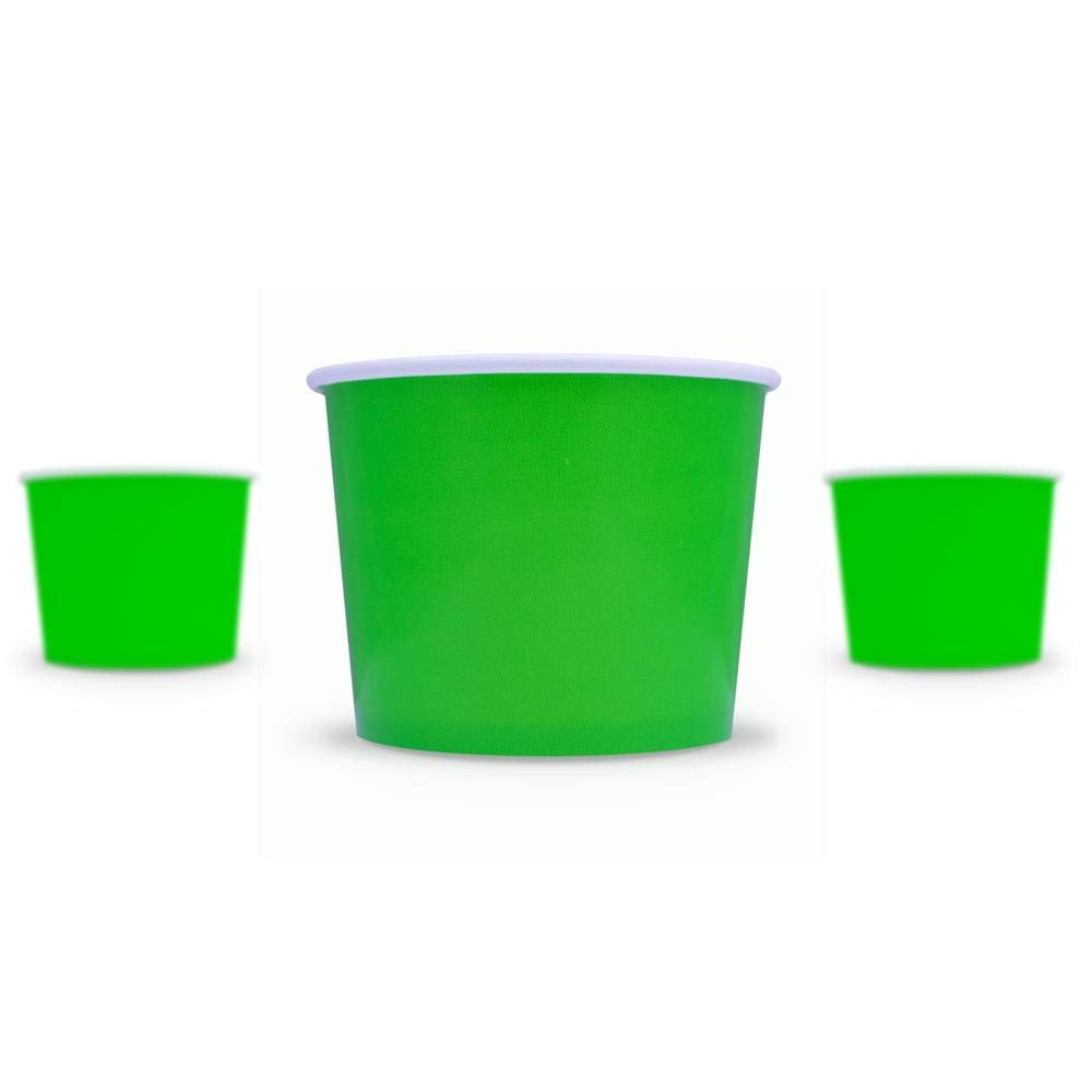 UNIQ 12 oz Disposable Paper Ice Cream Cups - Pack of 1,000, Eco-Friendly Dessert Bowls for Ice Cream, Yogurt, Gelato, Pudding & Party Treats - Perfect for Ice Cream Shops, Dessert Bars & Catering Events - Green