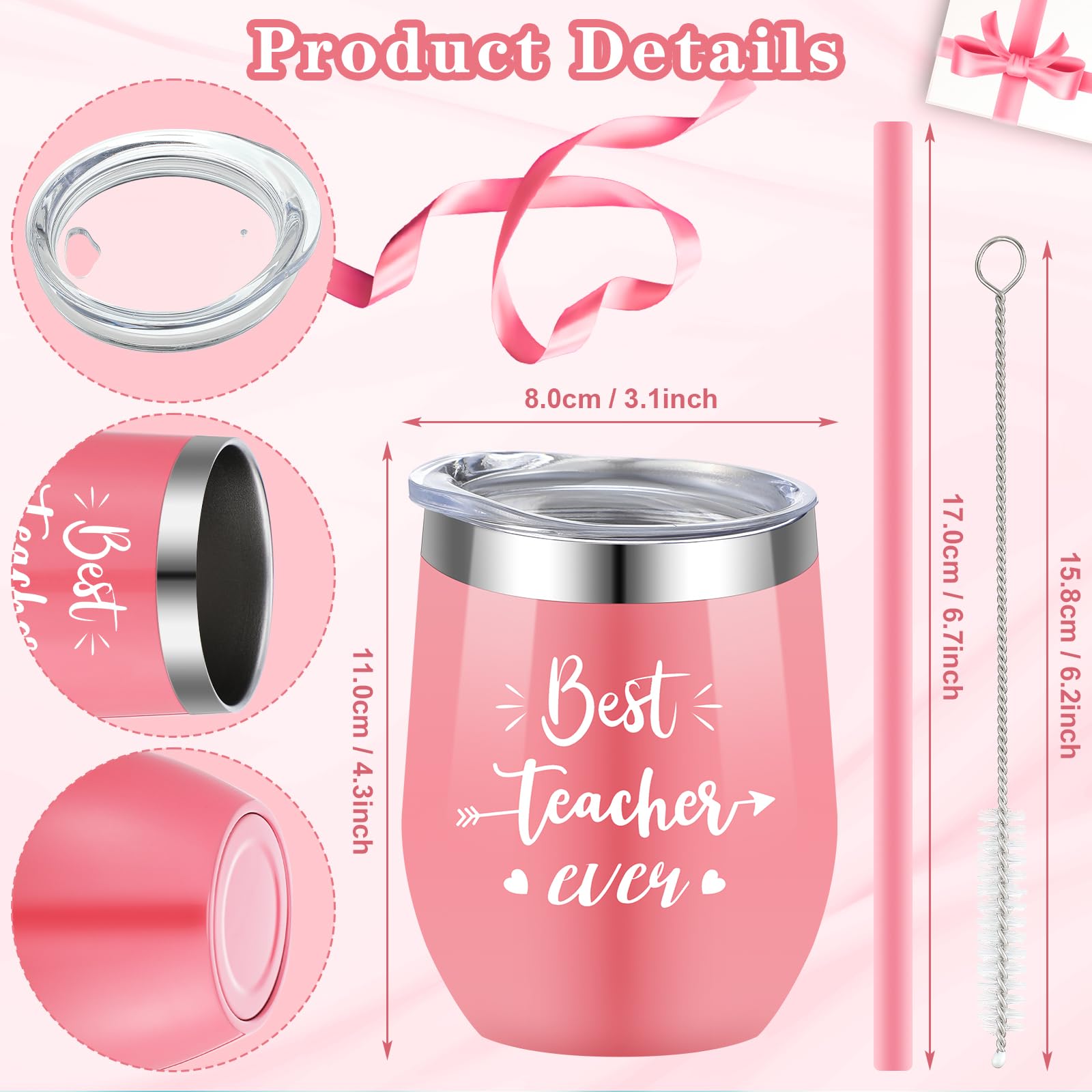 Premium 2-Piece Teacher Appreciation Gift Set - Insulated Tumbler & Elegant Paperweight - Perfect Thank You, Graduation, or Retirement Gift for Women Educators - Ideal for Classroom, Office, or Home Decor