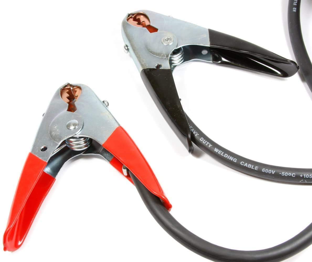 Forney 52867 Heavy Duty 20-Feet Jumper Battery Cables with 500 Amp Clamps - Black and Red Booster Cables for Trucks, Cars, and Emergency Vehicle Jump Starts