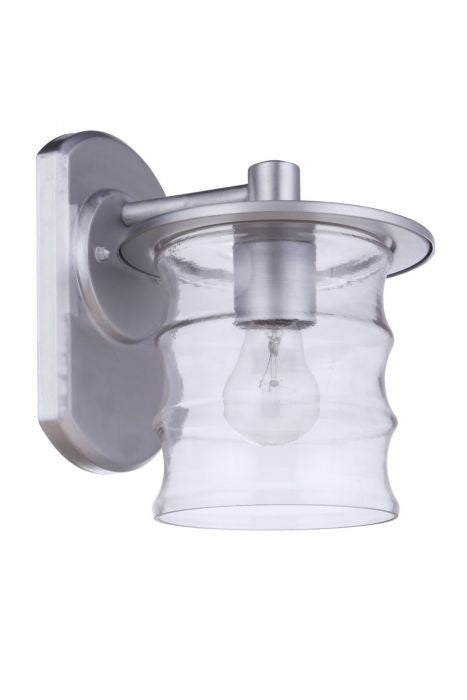 Canon One Light Outdoor Wall Mount in Satin Aluminum - Durable Exterior Light Fixture for Patio, Garden & Porch Lighting