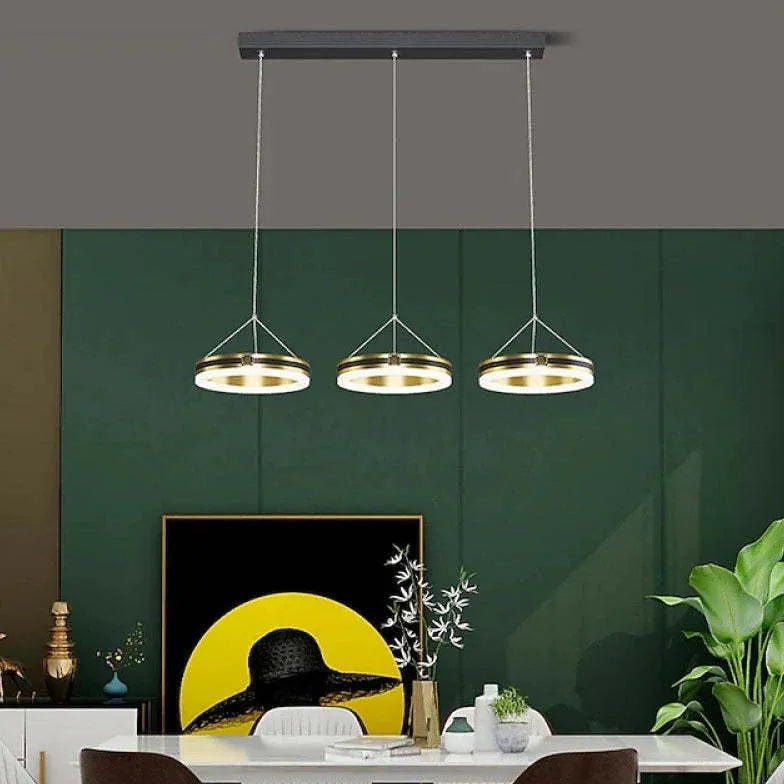 3-Light Black Round Minimalist Pendant Light Fixture - Modern Ceiling Lighting for Dining Room, Kitchen Island & Living Room