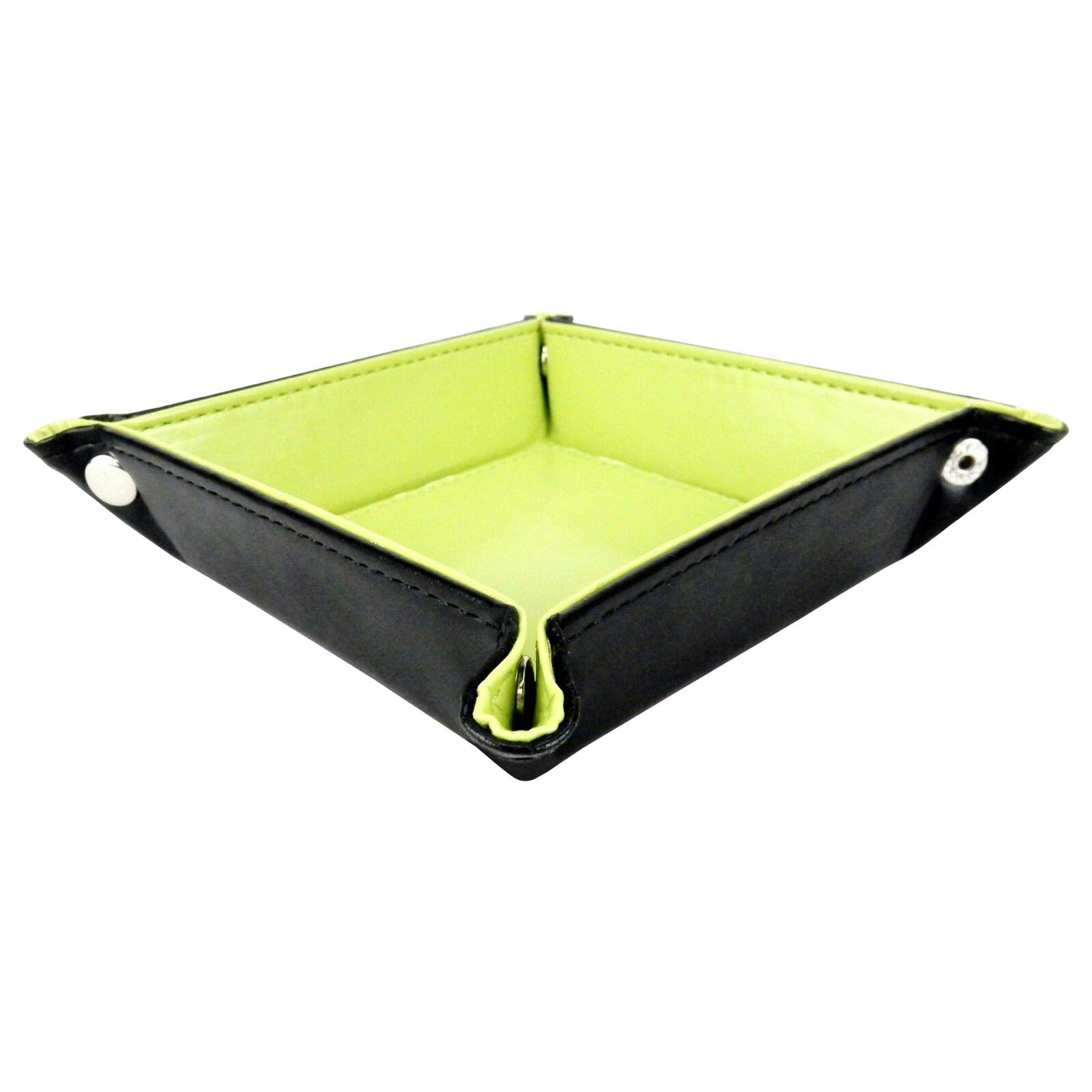 Premium Faux Leather Folding Travel Organizer - Collapsible Storage Bin for Jewelry, Wallets, Phones, Watches & Accessories - Portable Multi-Purpose Organizer Box for Home, Office & Travel (3-Pack, Lime Green) - Perfect for Clutter-Free Packing, Gift Giving & Daily Organization
