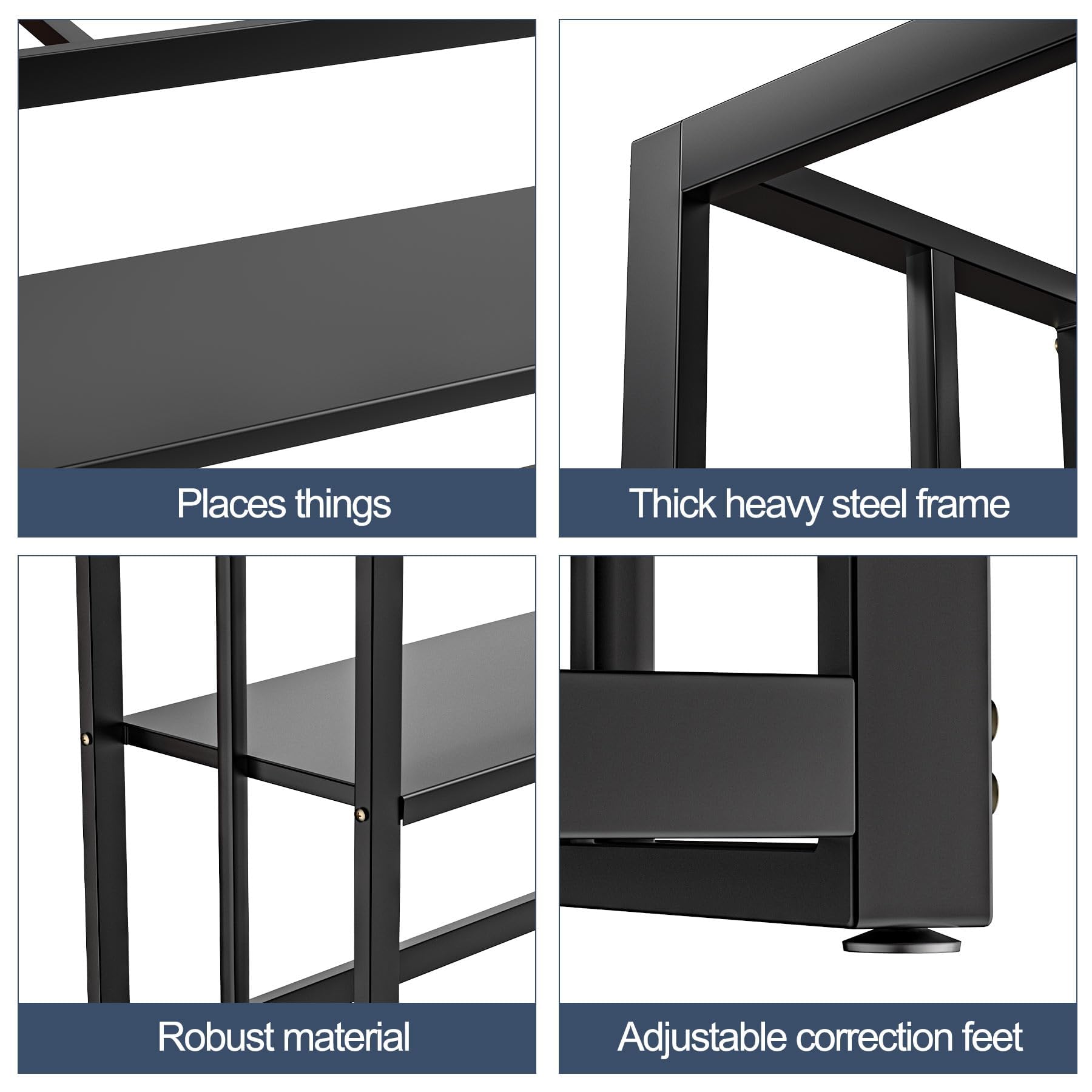 Heavy Duty Black Metal Aquarium Stand for 55-75 Gallon Fish Tank | 48.4