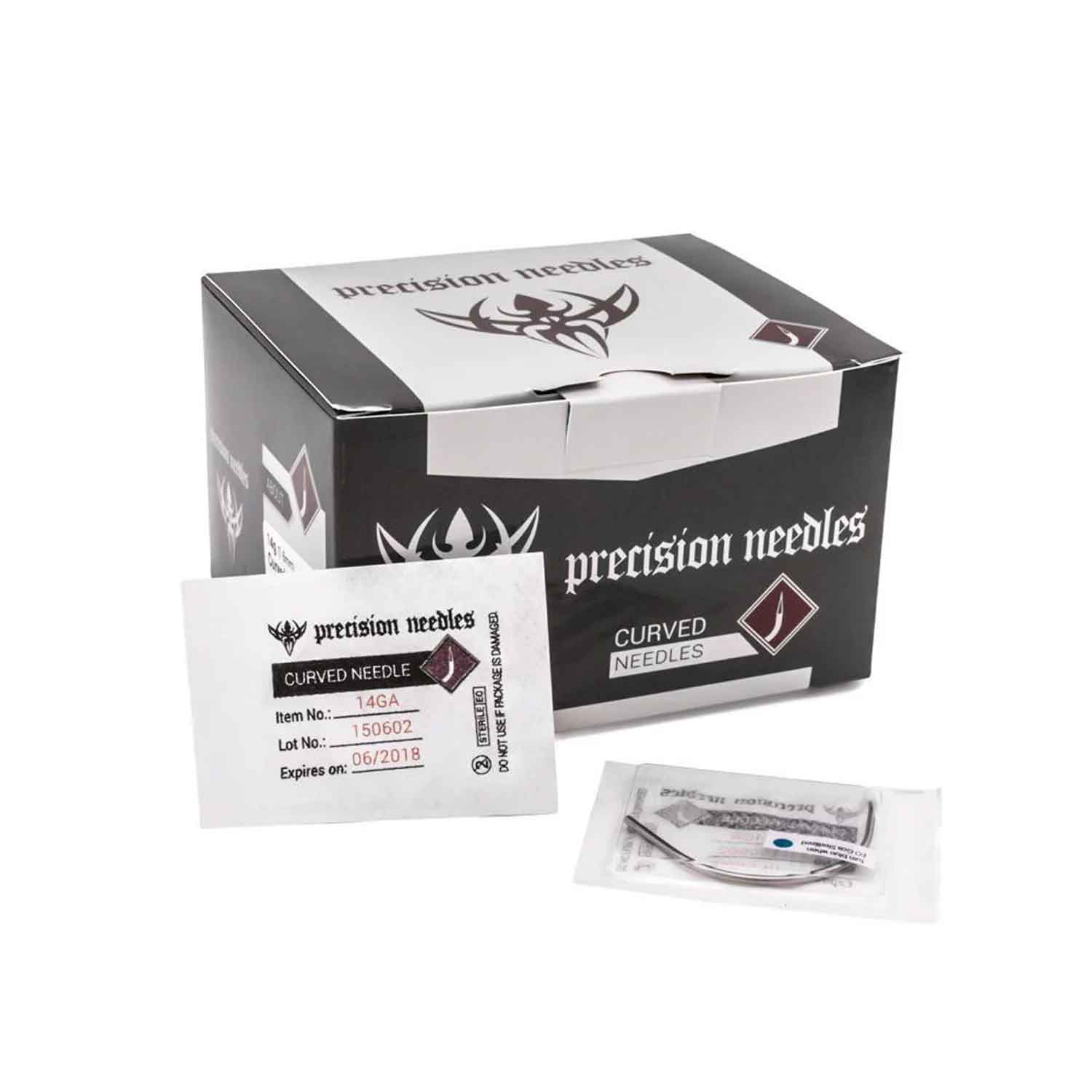 Sterilized Curved Piercing Needles - Professional Body Jewelry Kit (50 Count) - Perfect for Ear, Nose, Belly Button & Eyebrow Piercing at Home or Salon