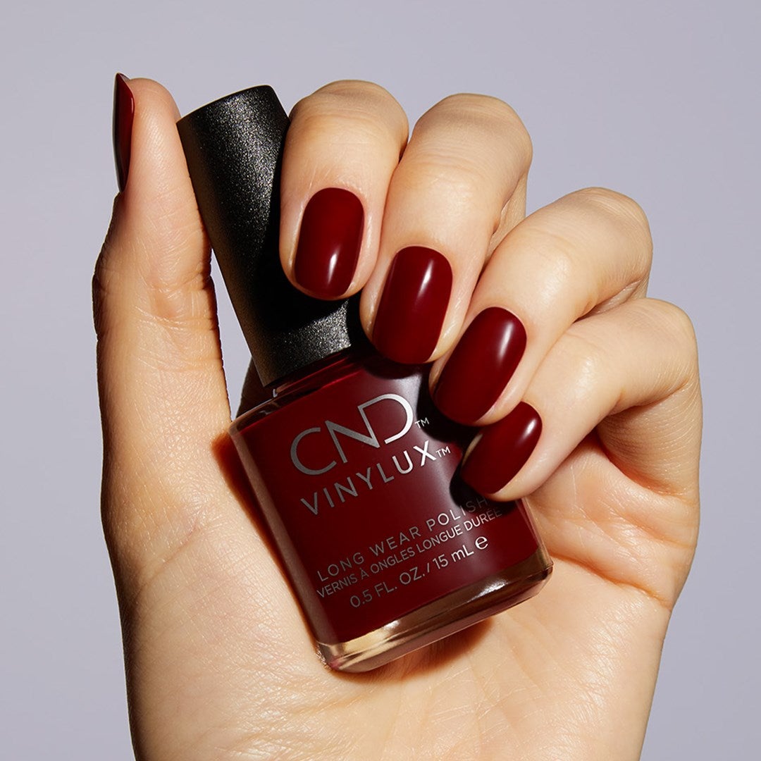 CND Shellac & Vinylux Combo - Bordeaux Babe Nail Polish Set for Gel & Regular Manicures | Perfect for Salon, Home Use & Special Occasions