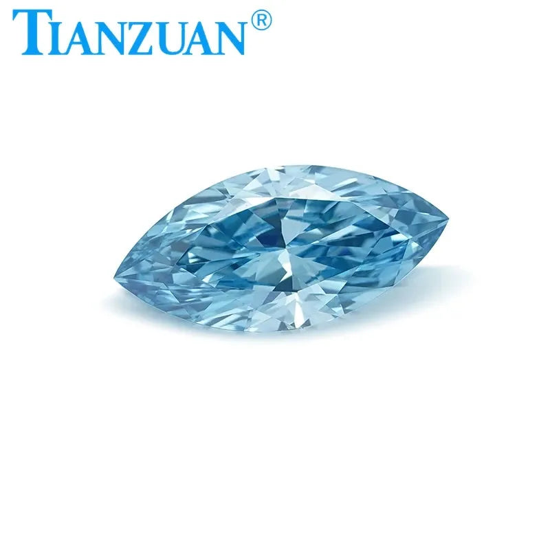 1ct VS1 Lab Grown Marquise Cut CVD Diamond - Fancy Intense Blue Color, 2EX Cut, Loose Gemstone with GEMID Certification | Perfect for Engagement Rings, Wedding Bands & Fine Jewelry Making