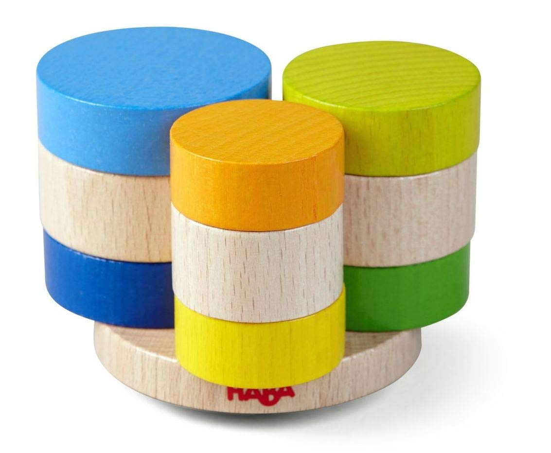 HABA Wobbly Tower Stacking Game - Wooden Block Balancing Game for Kids Ages 3+ | Fun Family Party & Preschool Learning Activity
