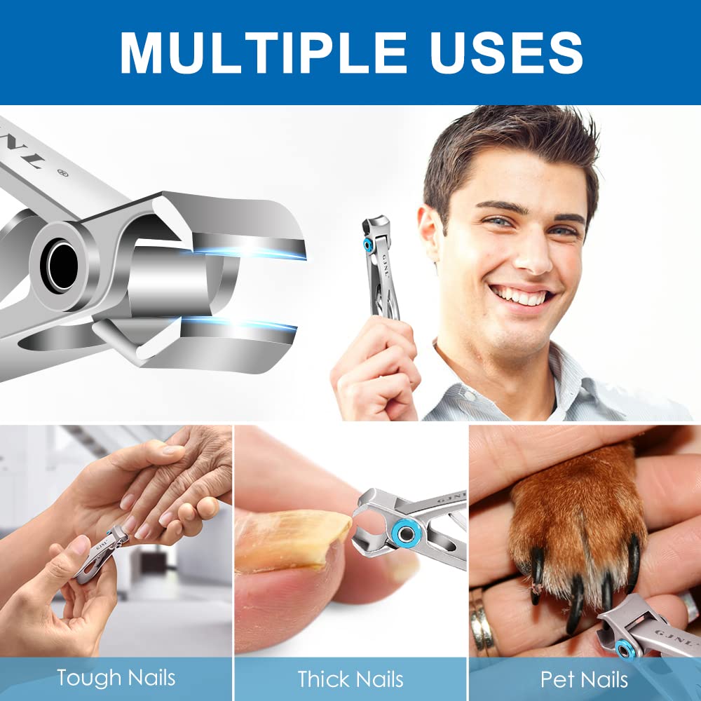 Heavy Duty Nail Clippers for Men with Thick Nails - 16mm Wide Jaw Opening Large Toenail & Finger Clippers - Ultra Sharp Professional Nail Cutter for Tough Nails - Perfect Father's Day Gift for Dad & Men's Grooming Kit Essential