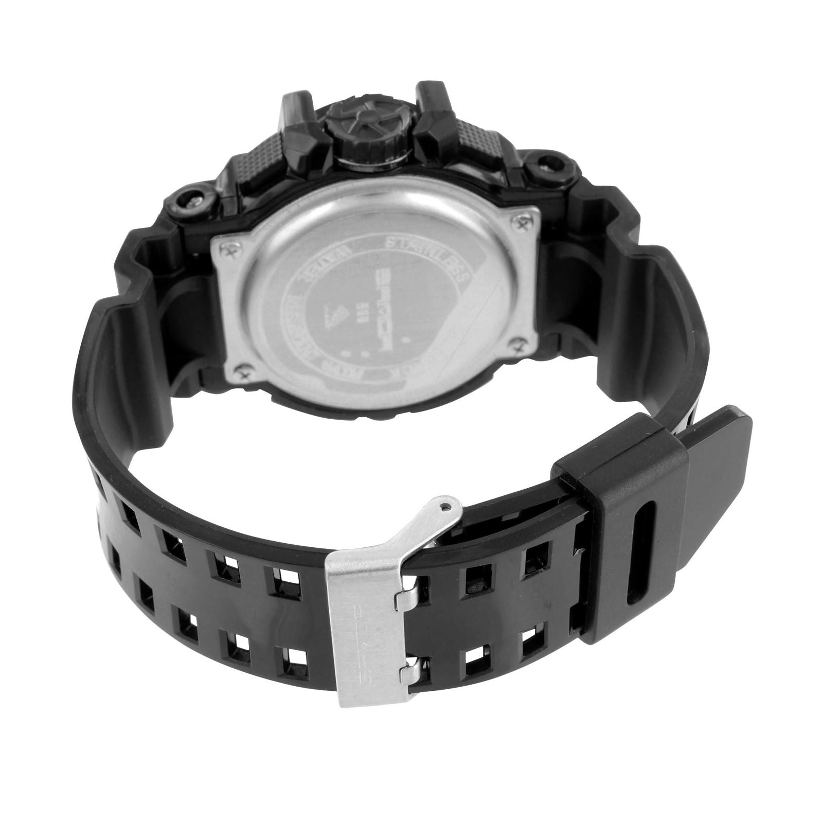 Shockproof Men's Sports Watch - Waterproof Digital Chronograph with LED Backlight, Black & Red Strap - Perfect for Running, Hiking, and Outdoor Adventures