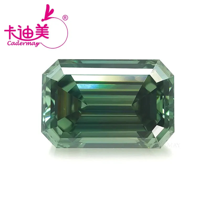 1CT CADERMAY Emerald Cut VVS1 Clarity HPHT Lab-Grown Diamond - Deep Green Loose Stone with Certificate for Jewelry Making | Engagement Rings, Necklaces & Custom Jewelry