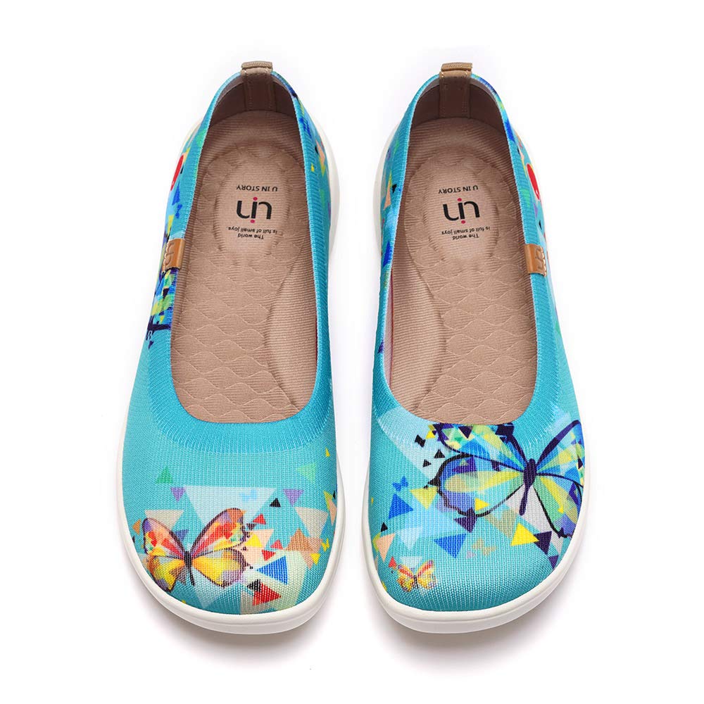 UIN Women's Art Painted Ballet Flats - Slip On Pointed Toe Loafers for Casual Wear | Lightweight & Comfortable Travel Shoes for Walking, Office, and Daily Outfits
