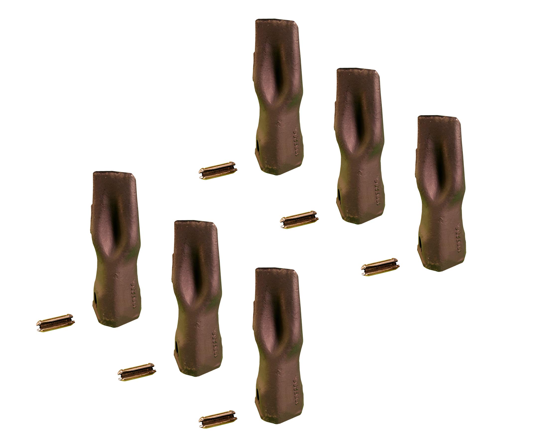 CAT DRS200 Series Backhoe Bucket Tooth 195-7206 - Long Tip Replacement for DRS200 Bucket Adapters & Shanks (6-Pack) | Heavy-Duty Excavator Attachment for Construction, Digging & Landscaping