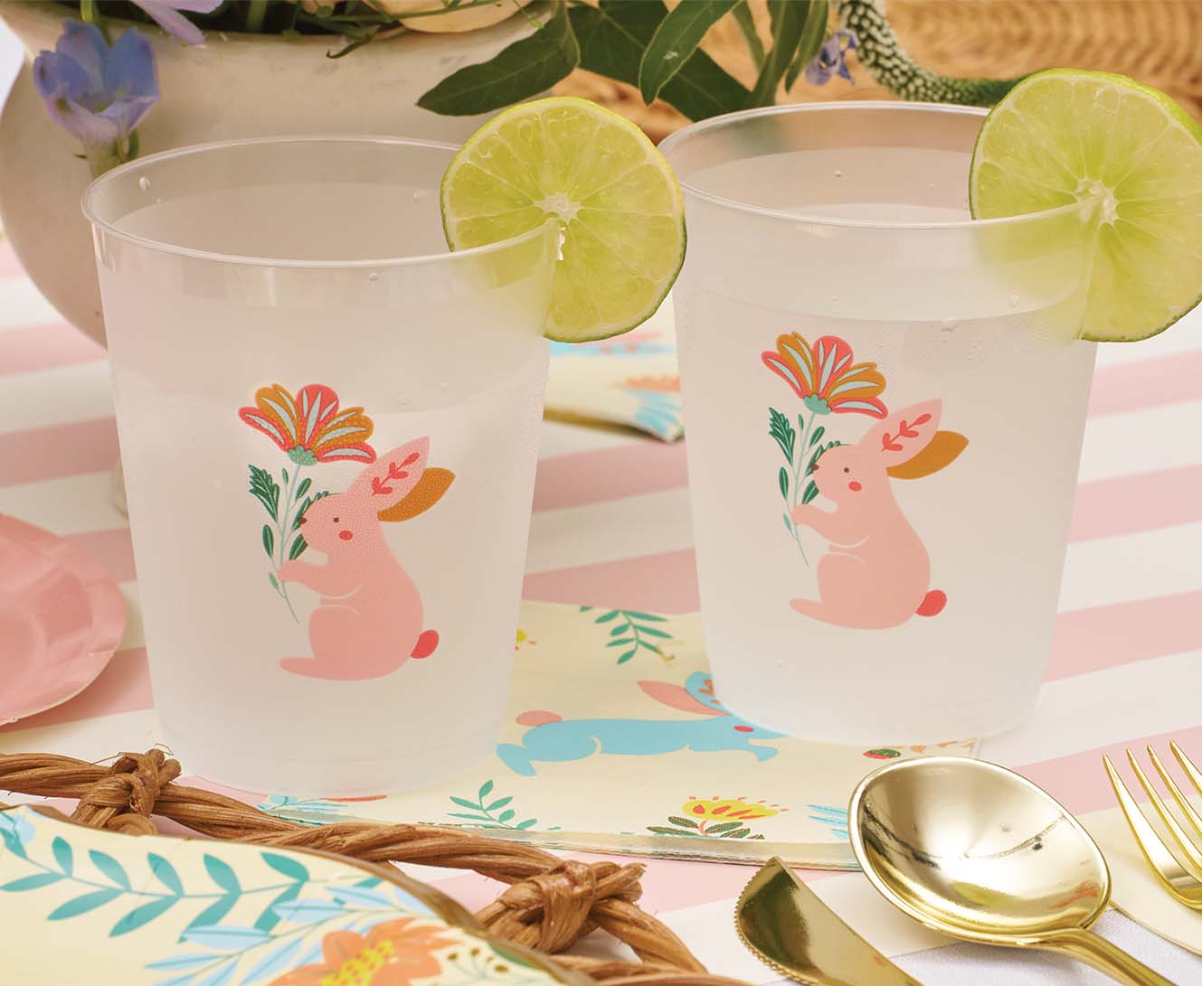 Easter Cocktail Napkins Set of 20 - Folklore Themed Party Napkins for Easter Brunch, Cocktail Parties, and Spring Celebrations