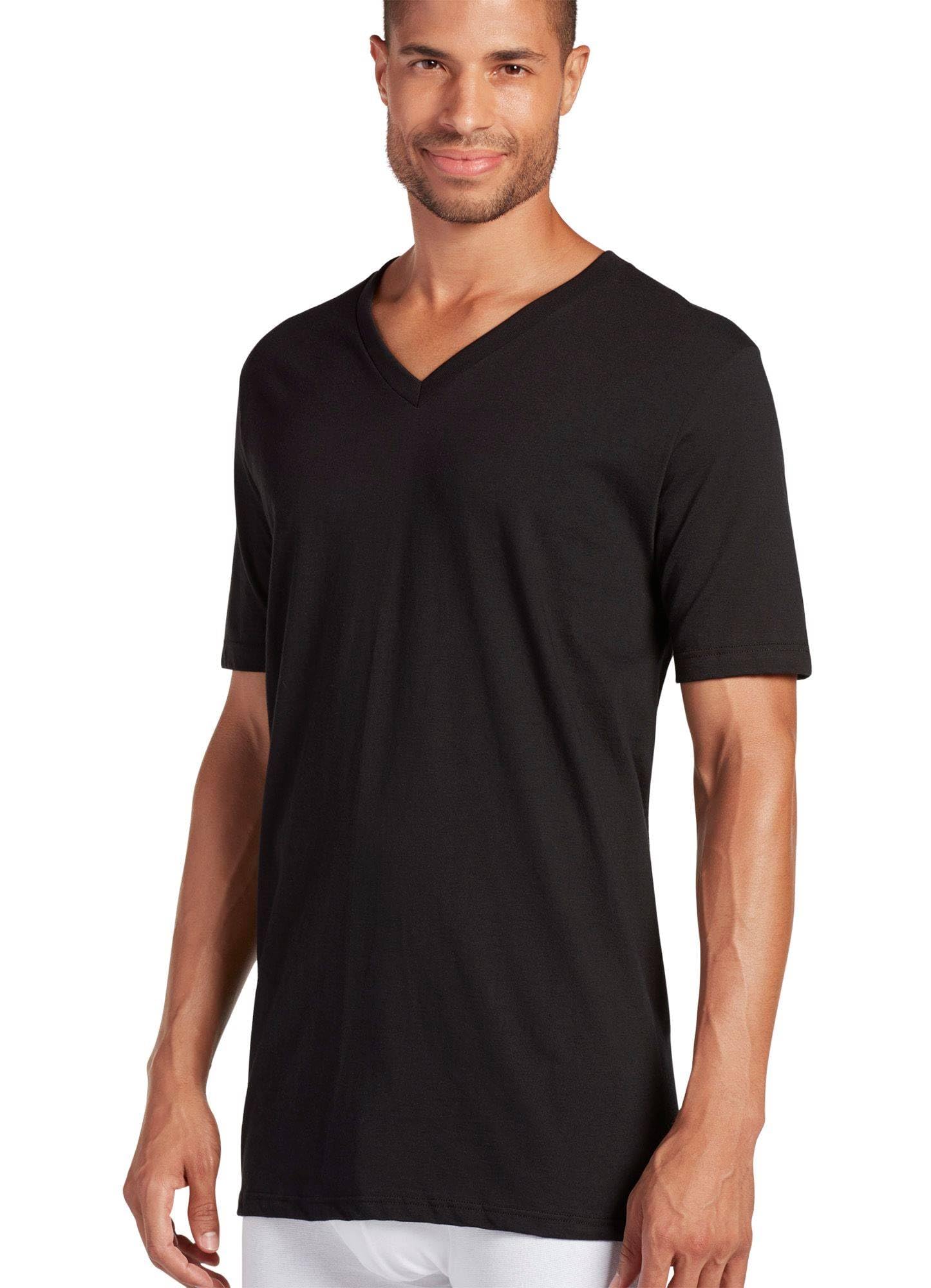 Jockey Men's Big & Tall Classic V-Neck Undershirt - 12 Pack White Cotton Crewneck T-Shirts for Work & Casual Wear