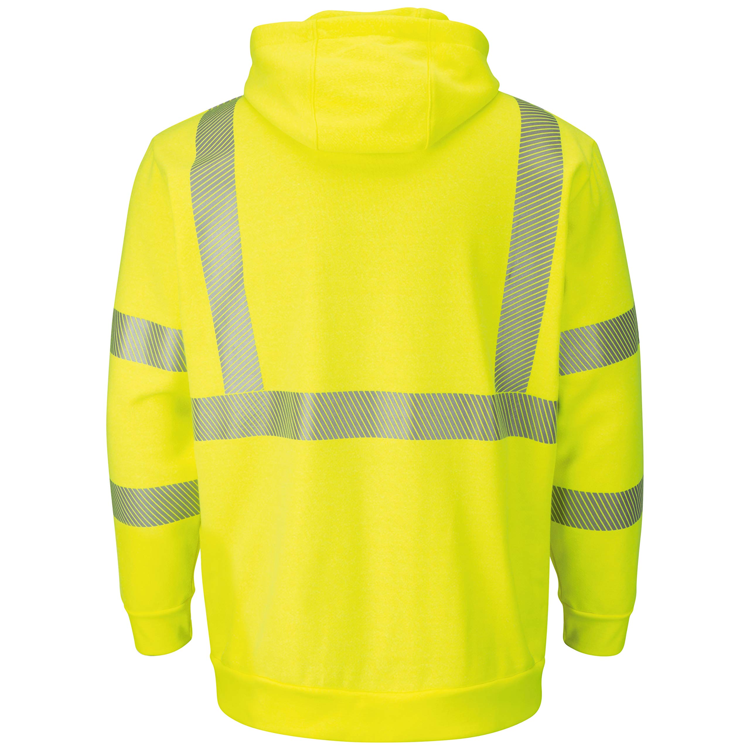 Bulwark FR Flame Resistant Men's Hi-Vis Fleece Hoodie with Waffle Lining - Safety Workwear for Construction, Oil & Gas Industry Workers
