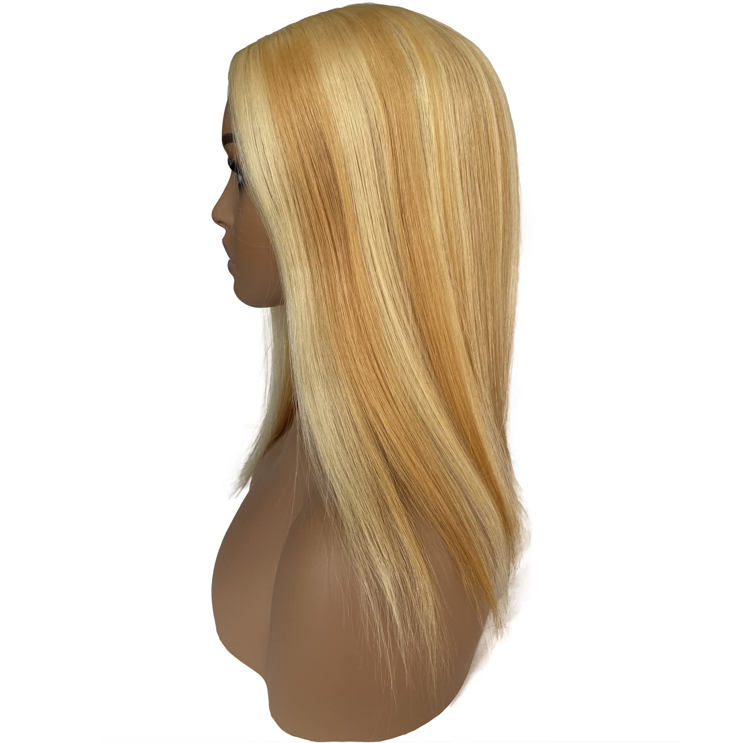 Premium 16Inch Silk Base Human Hair Toppers for Women - No Bangs Clip-in Crown Hairpiece for Thinning Hair & Hair Loss - Natural Gray Hair Coverage (#27/613 Blonde) - Perfect for Daily Wear, Special Occasions & Confidence Boost