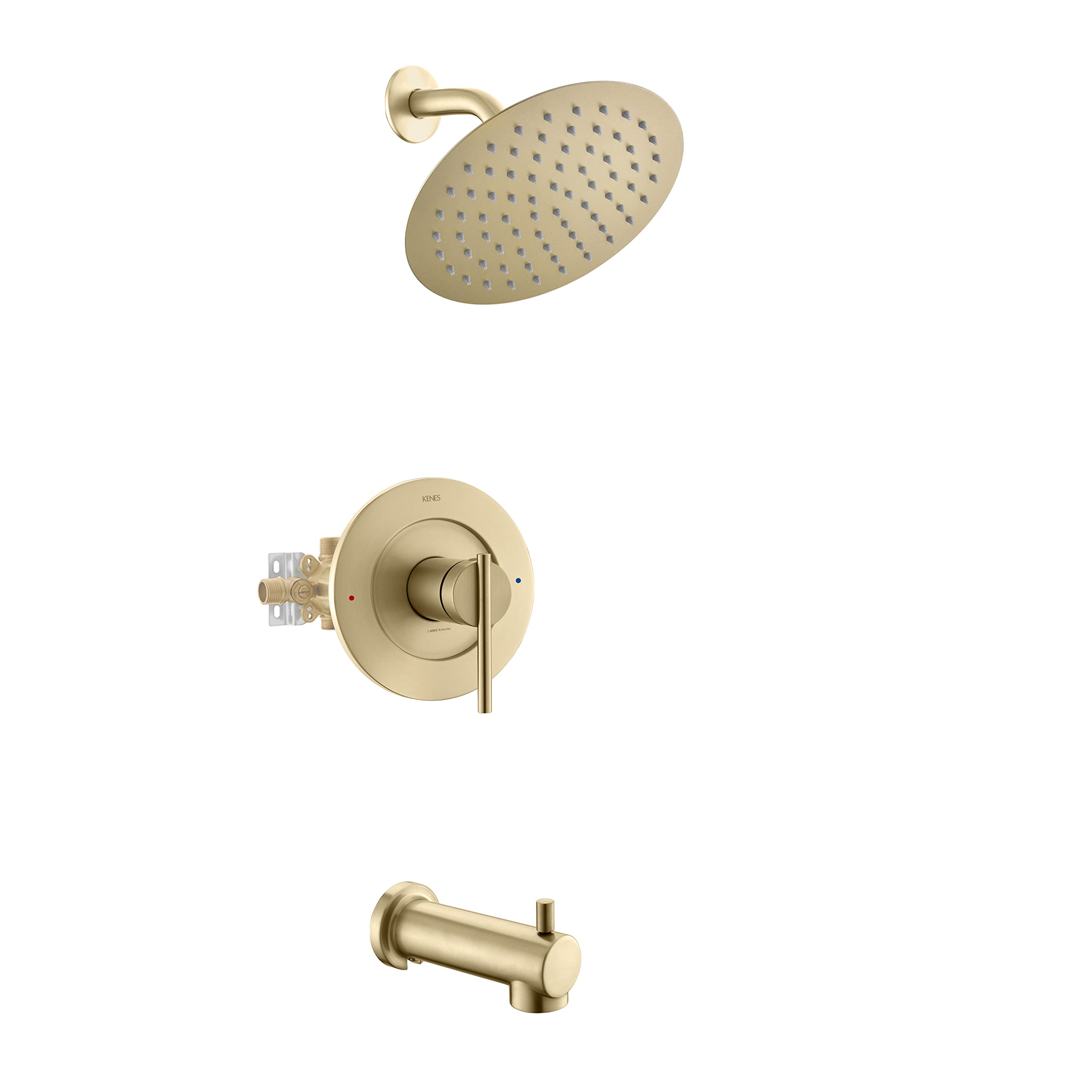 Brushed Gold Single-Handle Shower Faucet with 8