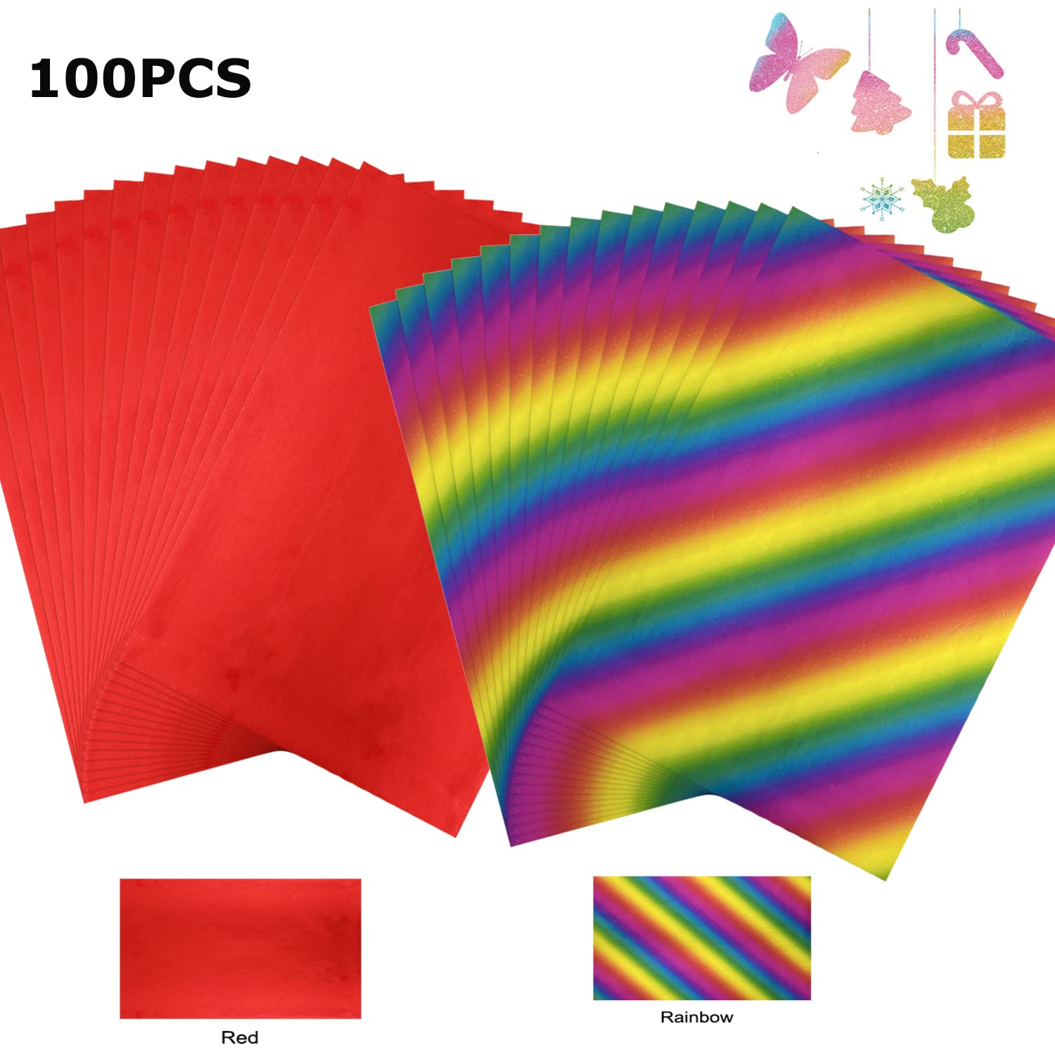100PCS Glimmer Hot Foil Sheets - Metallic Variety Pack with Vibrant Colors | 7.9x11.4 Inch Toner Reactive Foil for Laser Printers & Laminators | Perfect for Scrapbooking, Card Making, DIY Paper Crafts and Gift Wrapping