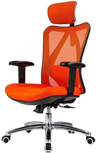 Ergonomic Office Chair with Aluminum Alloy Base - Adjustable Height, Swivel & Lumbar Support for Home & Office Workspace - Perfect for Long Hours Sitting, Gaming & Remote Work