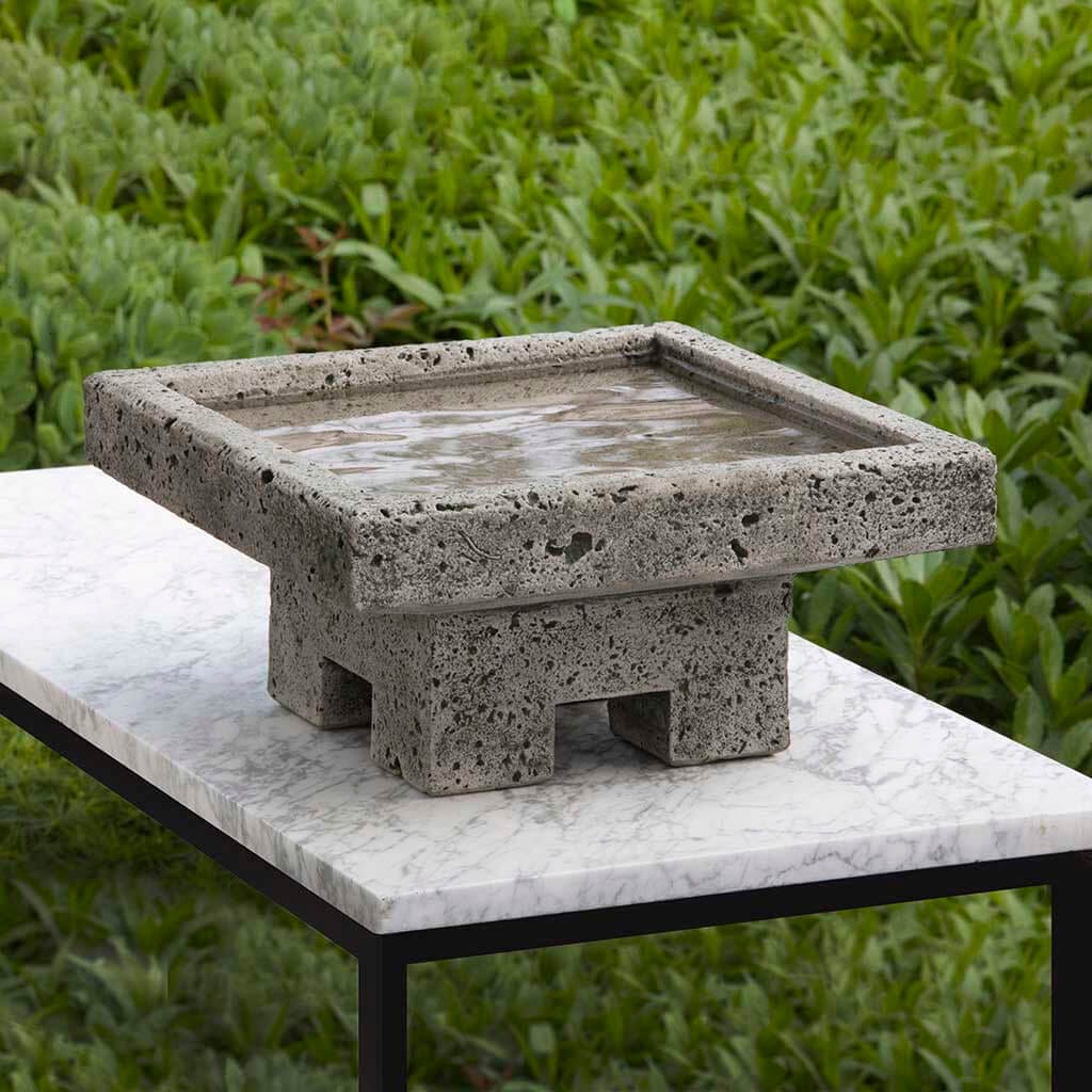 Campania International Kosei Birdbath - Elegant Outdoor Garden Decor for Birds | Perfect for Backyard, Patio & Landscaping