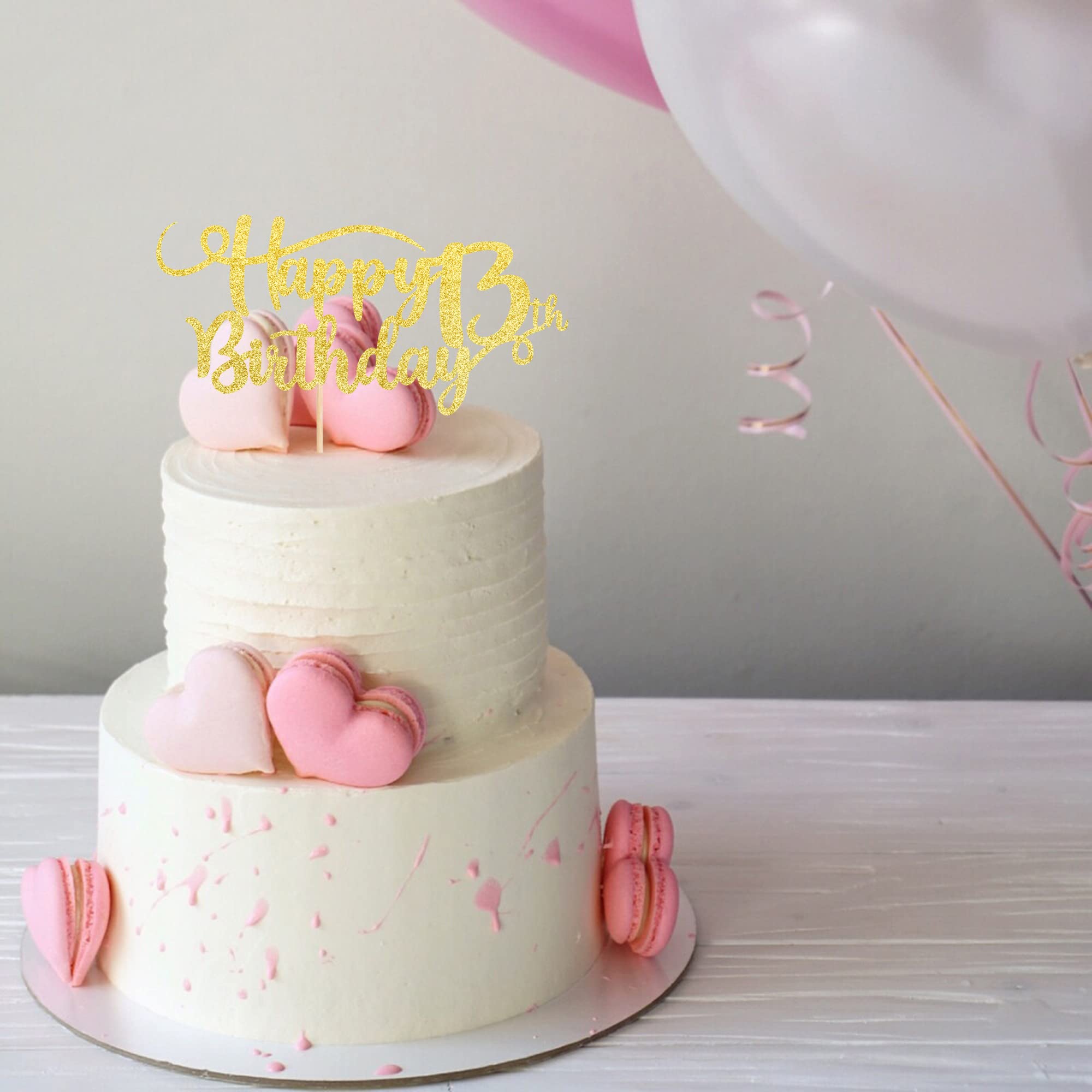 Rsstarxi 1 Pack Gold Glitter Number 13 Cake Topper - Happy 13th Birthday Decorations for Thirteen Years Old Anniversary Party Supplies | Perfect for Birthday Cakes, Cupcakes & Celebration Parties