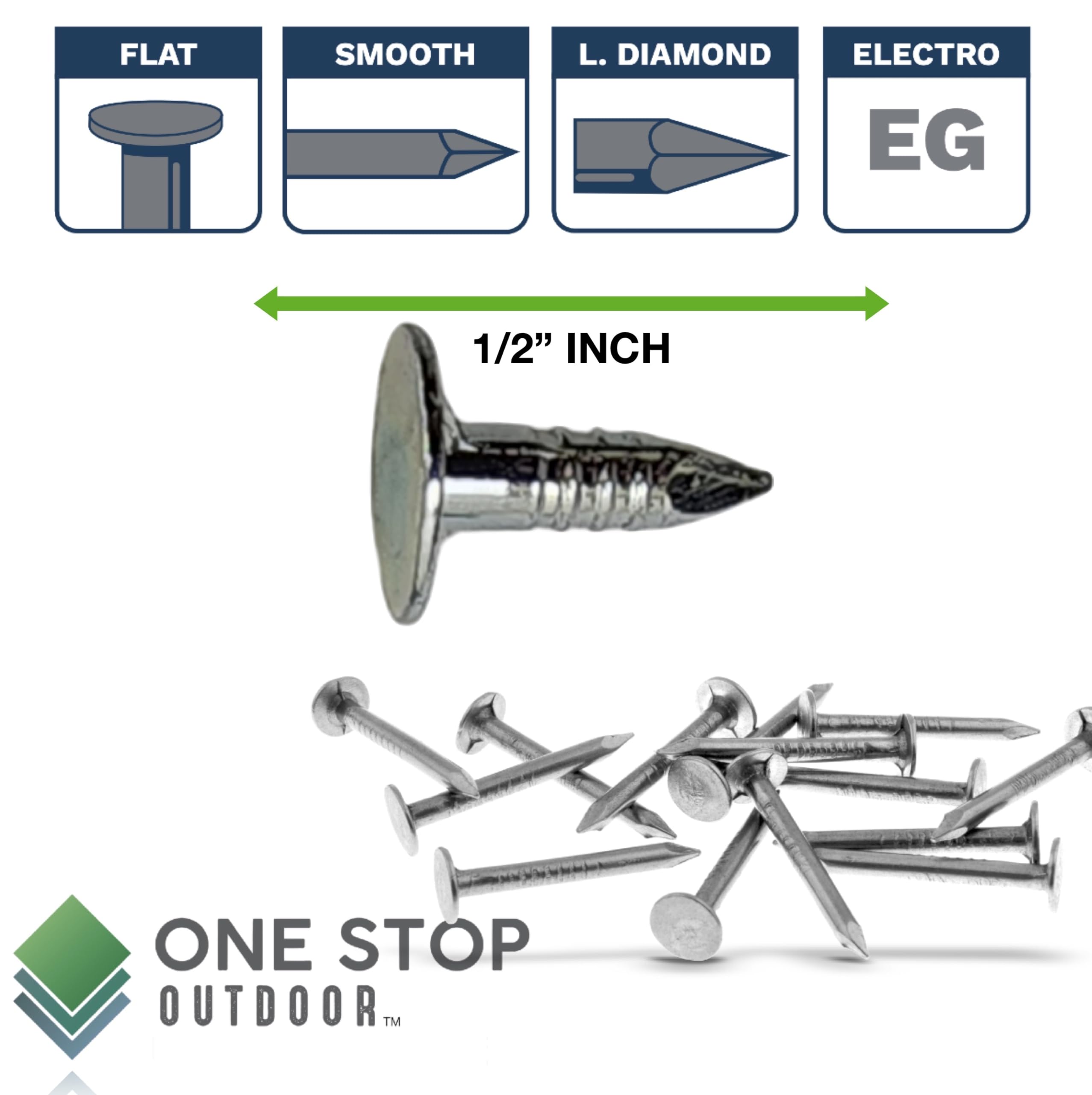 200 Pack 1/2 Inch Steel Roofing Felt Nails - Broad Head Pins for Shed Roof, Roofing Felt & Slate Boards | Perfect for DIY Roofing Projects, Home Repairs & Construction Use