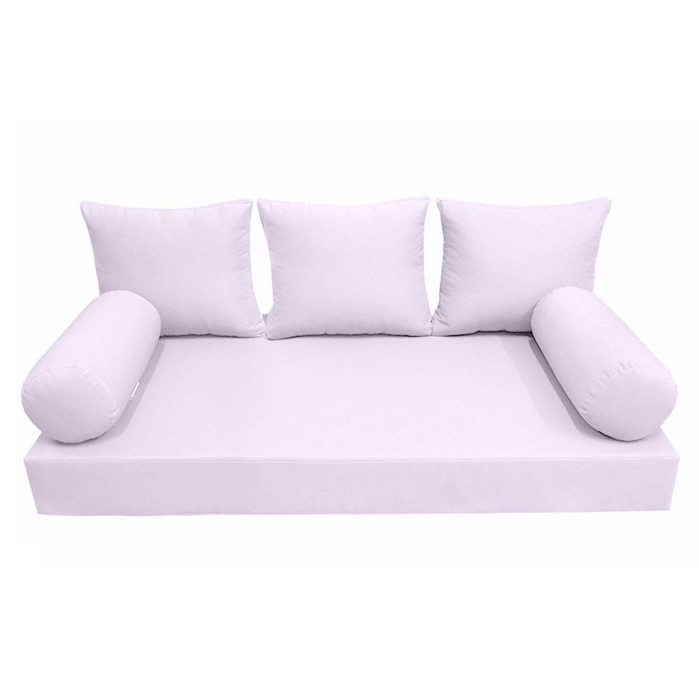 Prolinemax Outdoor Style 3 Full Knife Edge Daybed Mattress Cover with Bolster Pillow Fitted Sheet - Waterproof & Durable for Patio, Poolside, and Backyard Lounging AD107