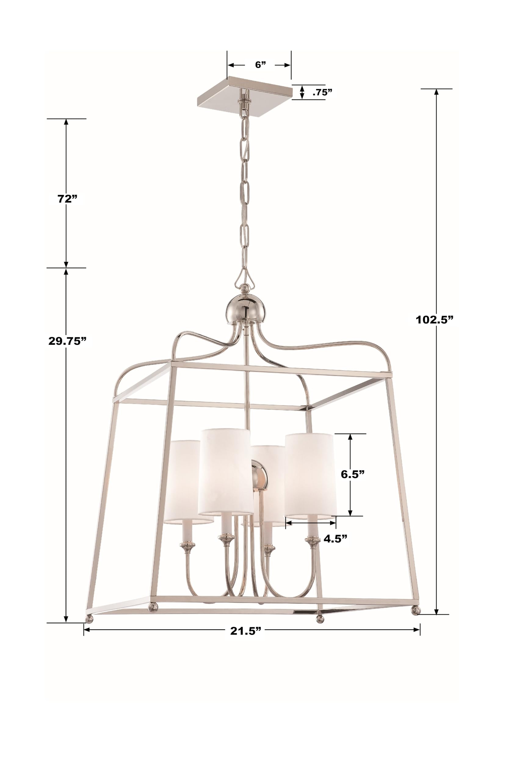 Libby Langdon for Crystorama Sylvan 4-Light Polished Nickel Chandelier - Modern Crystal Ceiling Light Fixture for Dining Room, Living Room & Bedroom Decor