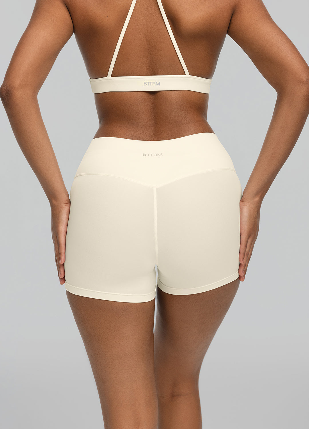 Micro Shorts in Creamy Vanilla - Women's High Waisted Soft Cotton Shorts for Summer, Gym, Yoga & Lounge Wear