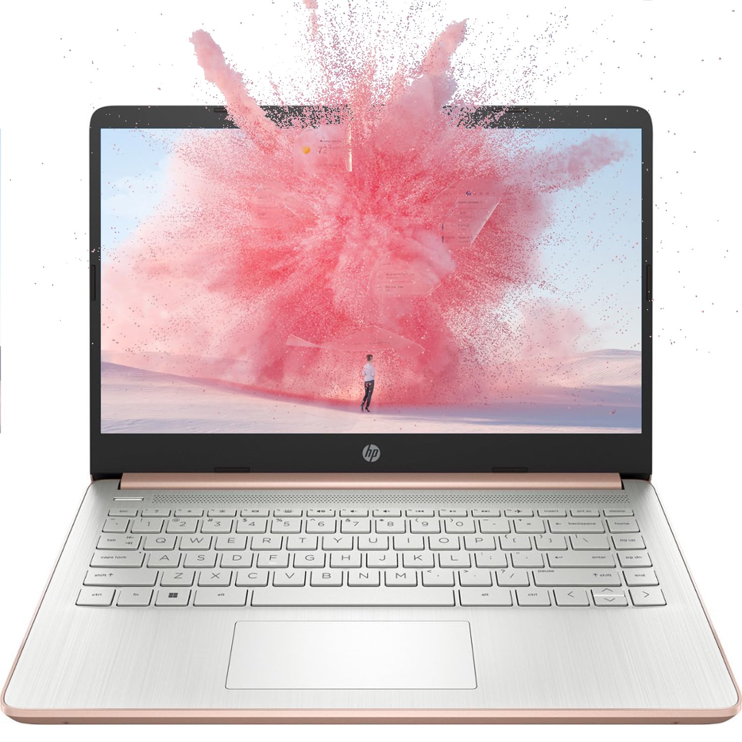 HP Premium 14-inch HD Thin & Light Laptop - Intel Quad-Core, 32GB RAM, 320GB SSD, Long Battery Life, Webcam, Bluetooth, Wi-Fi, Windows 11 + 1 Year Microsoft 365 (Rose Gold) | Perfect for Business, Travel & Remote Work