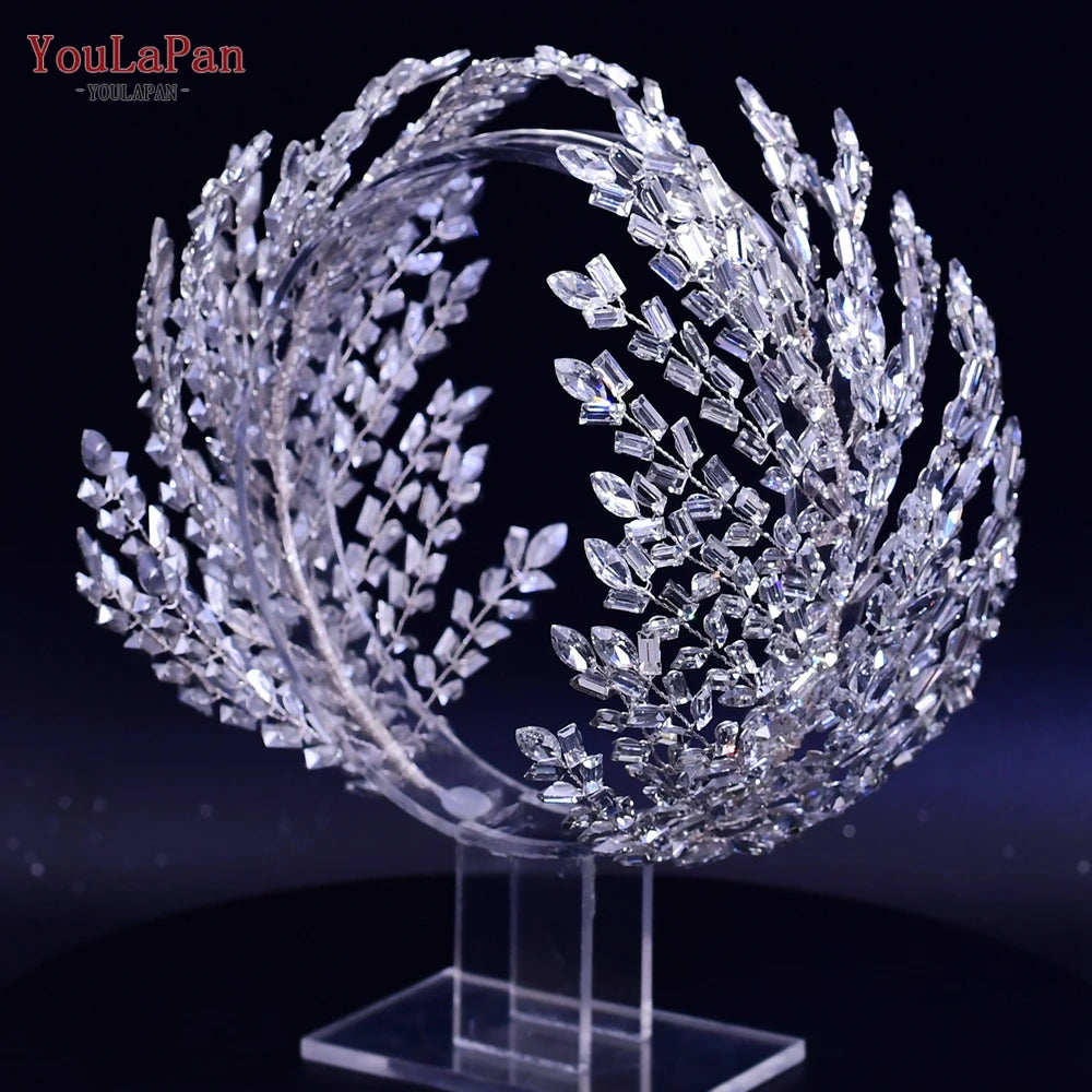 Sparkling Rhinestone Bridal Tiara - Elegant Crystal Wedding Headpiece for Bride, Princess, Prom & Special Occasions