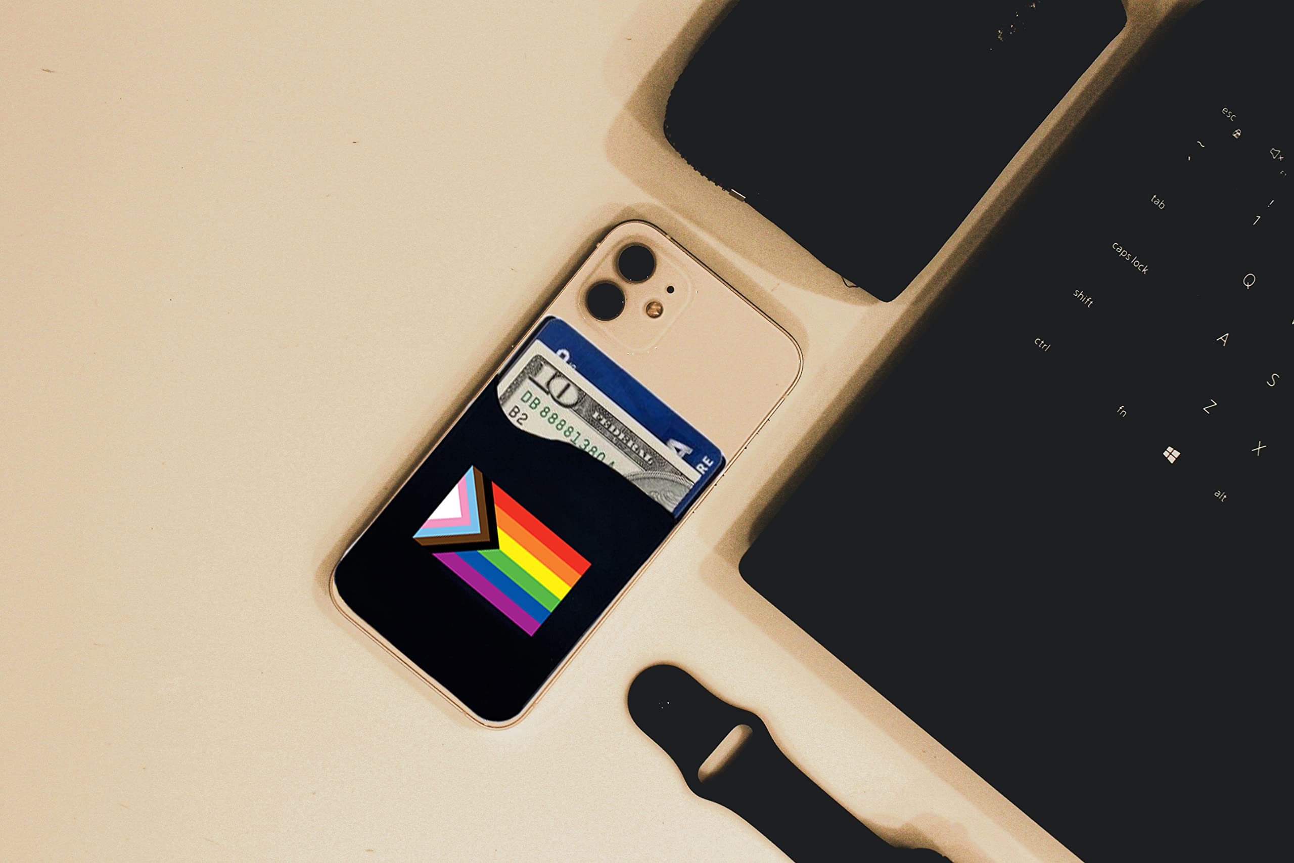 Daniel Quasar Silicone Phone Wallet Holder - Stick-On Wallet for iPhone & Android - LGBTQ Accessories, Pride Month Gifts, Promotional Events - Perfect for Daily Use, Travel & Parties