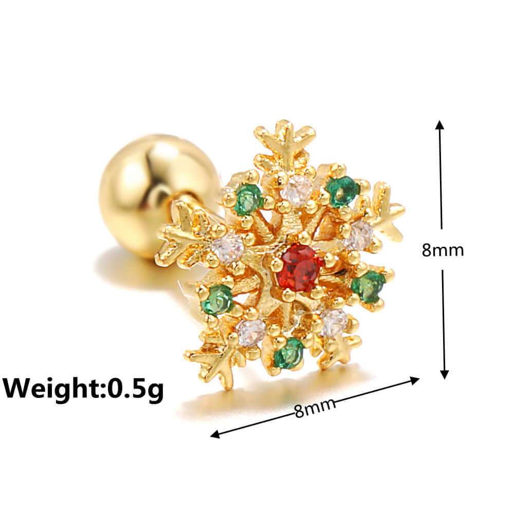 20G Snowdrop Cartilage Helix Stud Earrings - EGD0039 | Hypoallergenic Surgical Steel Earrings for Women | Perfect for Daily Wear, Parties & Special Occasions