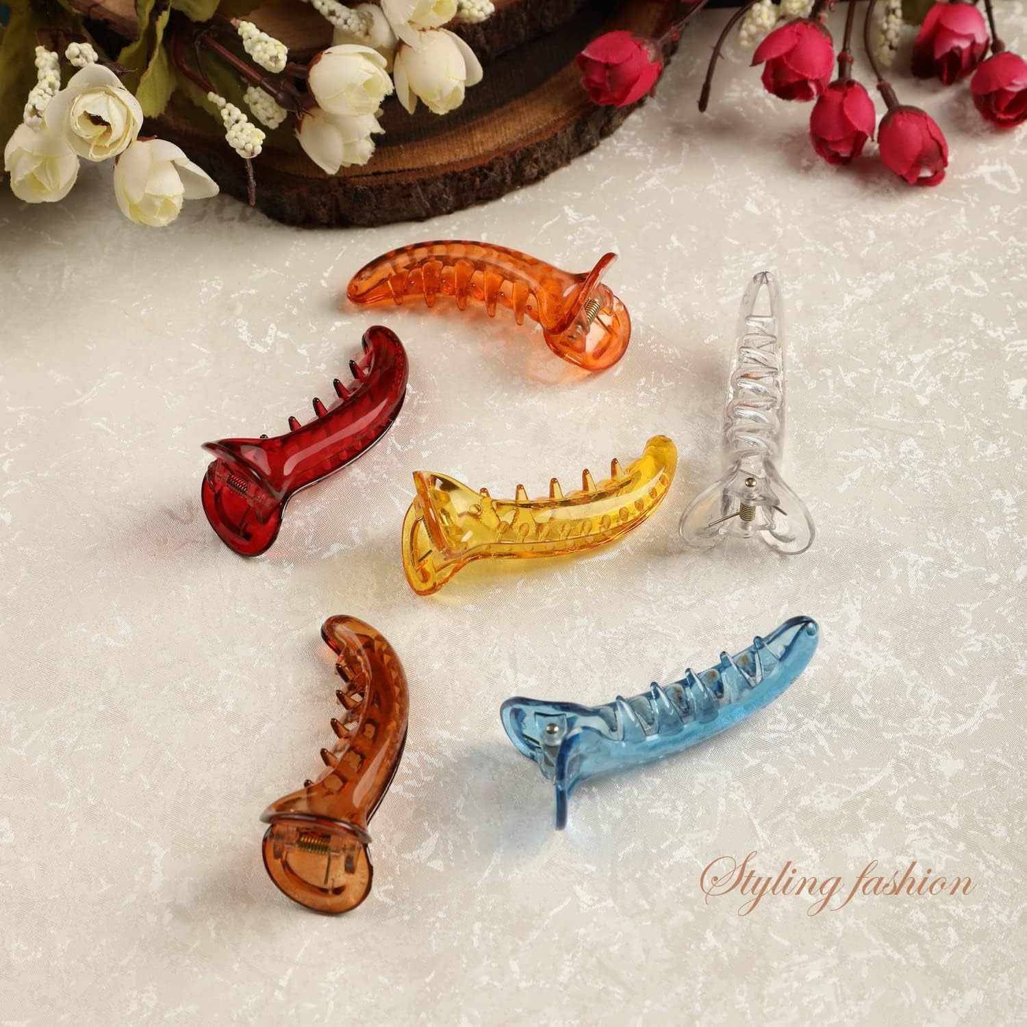 6 Pcs Small Banana Hair Clips - Cute Butterfly Hair Clutches for Women & Girls - Perfect for School, Work, and Daily Styling (S2)