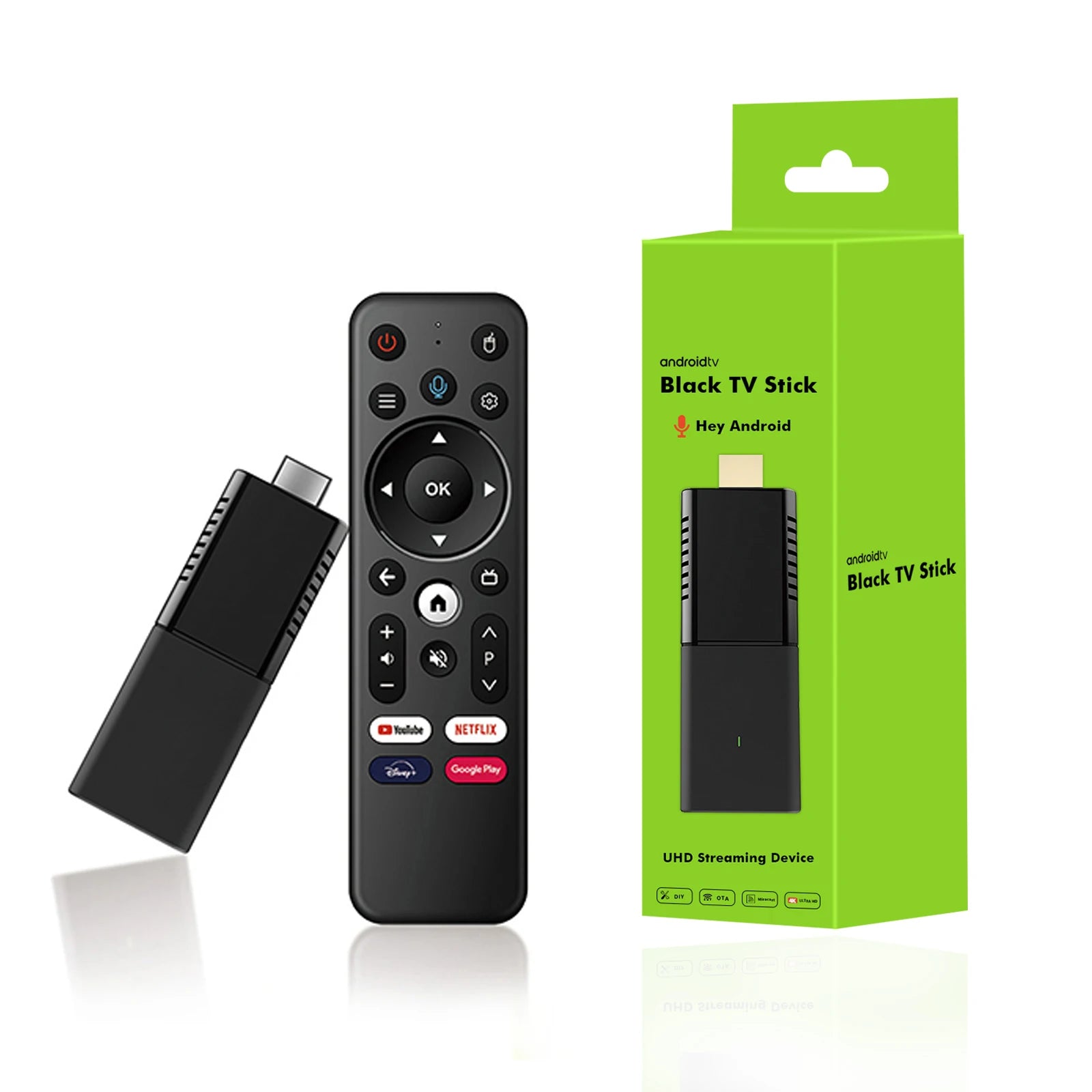 Allwinner H313 Android TV Stick - 4K Ultra HD Streaming Media Player with WiFi & Bluetooth - Perfect for Netflix, YouTube, Hulu & Home Entertainment