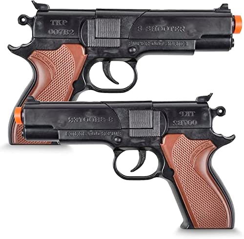 6.75 Inch Cap Pistol Toy Gun Set - 8 Shot Revolver for Kids (2 Pack) | Perfect for Birthday Parties, Costumes, Rewards & Outdoor Play | Safe Pretend Play Toy by Innovarix