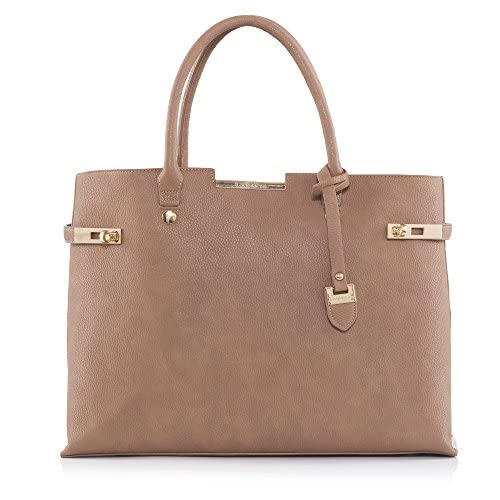 LABANTE London Vegan Leather Tote Bag for Women - Large Brown Shoulder Bag, Work Briefcase & Stylish Purse | Perfect for Office, Travel & Everyday Use | Windsor Collection