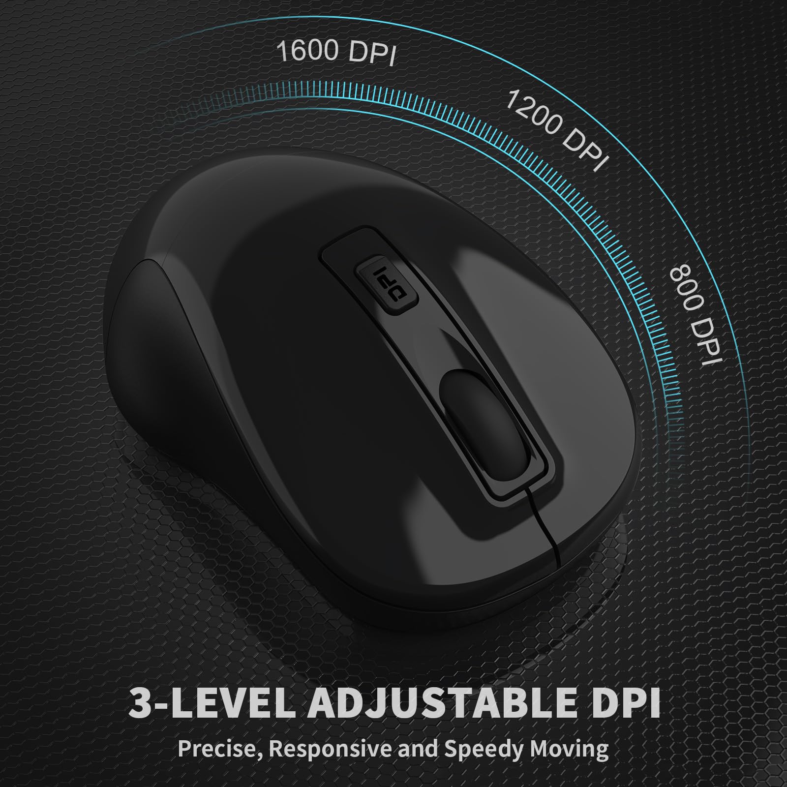 LeadsaiL 2.4G Wireless Mouse - Ultra Slim Silent Optical Mouse with 4 Buttons for Laptop, Desktop, MacBook - Perfect for Office, Home & Travel Use